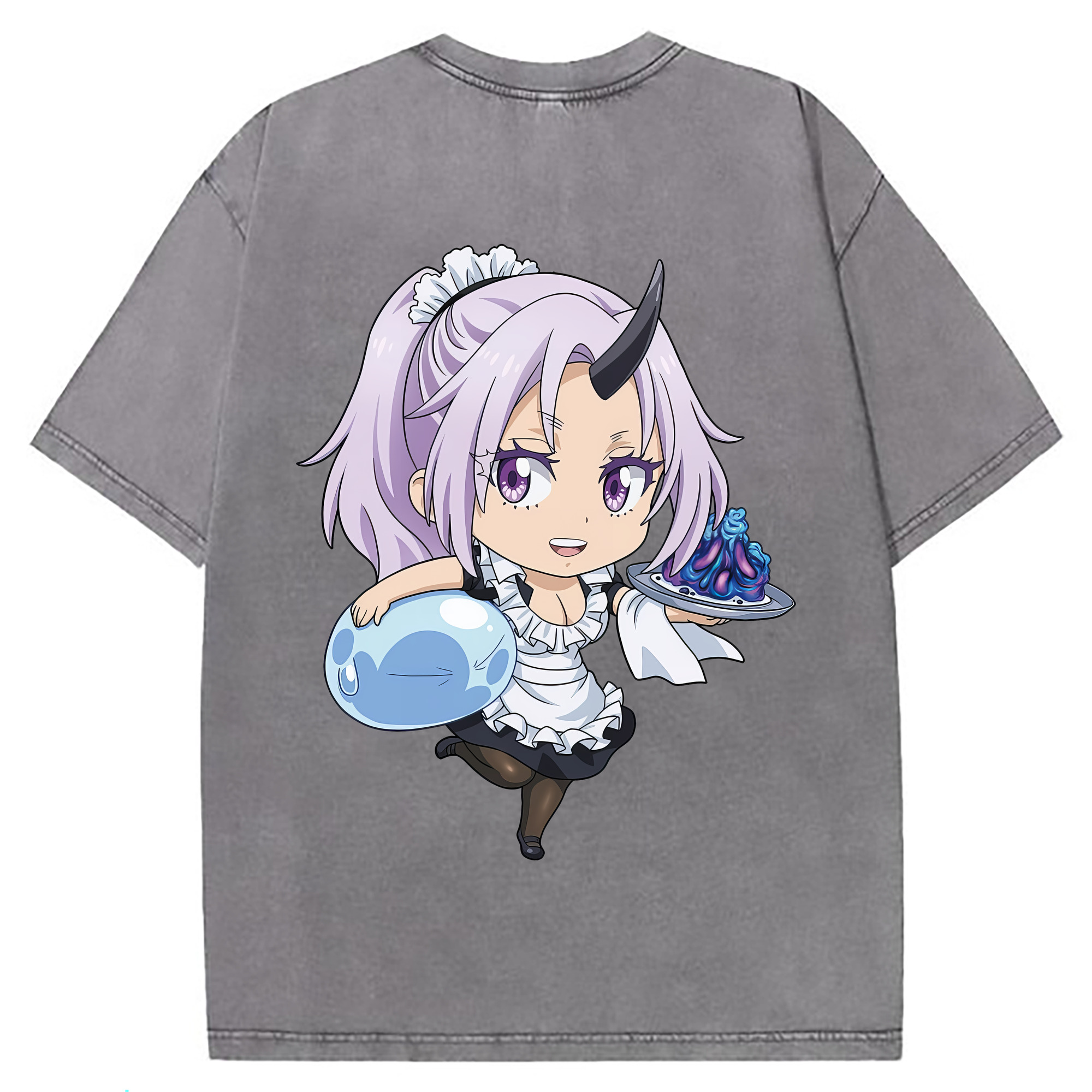 （画像用） 転スラ Regarding Reincarnated to Slime 綿100% ヴィンテージ風 半袖Tシャツ（背面プリント）