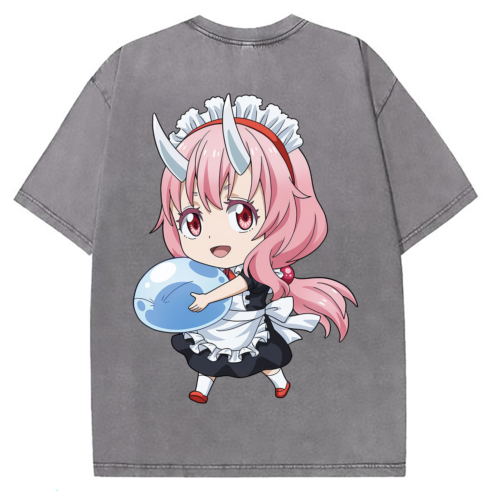 （画像用） 転スラ Regarding Reincarnated to Slime 綿100% ヴィンテージ風 半袖Tシャツ（背面プリント）