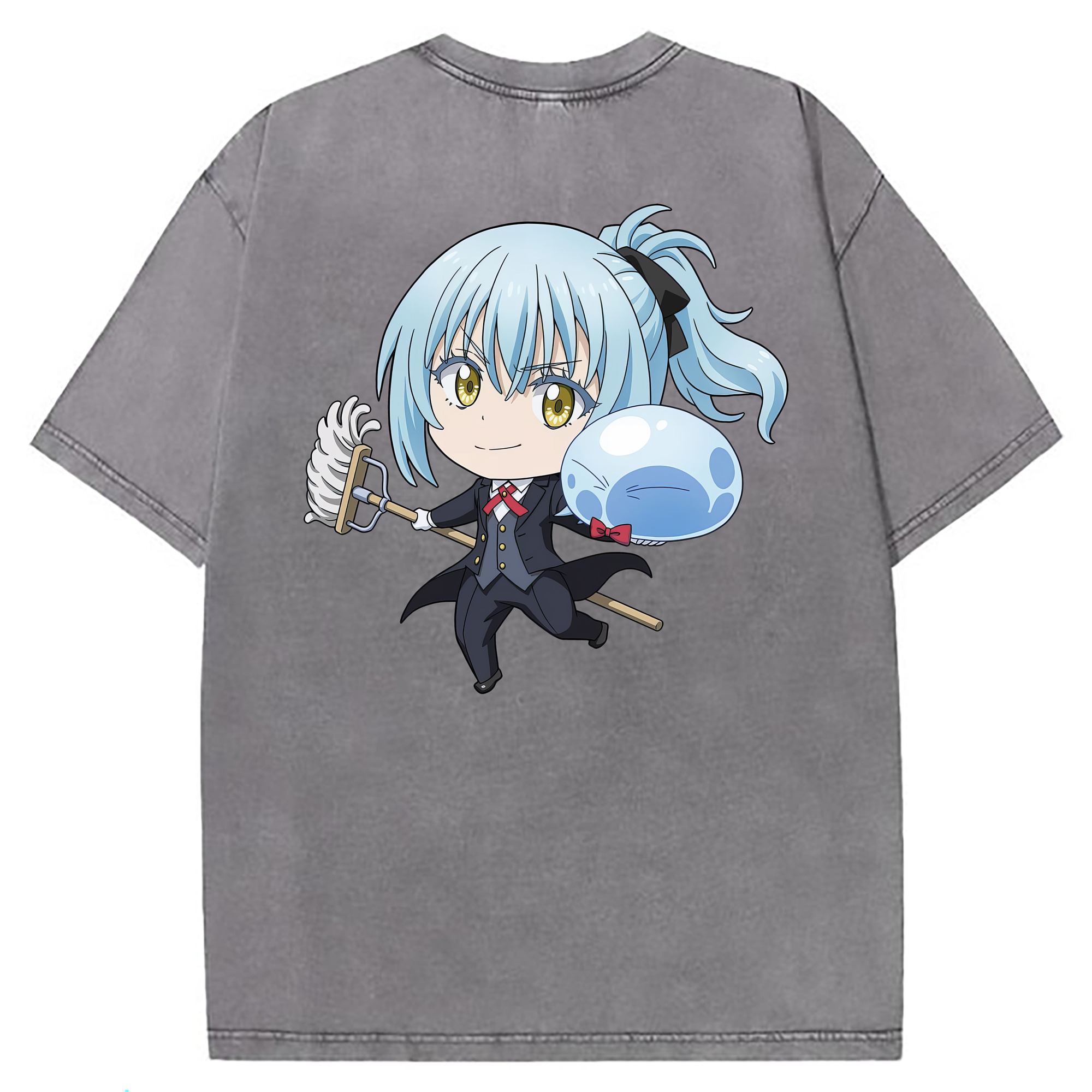 （画像用） 転スラ Regarding Reincarnated to Slime 綿100% ヴィンテージ風 半袖Tシャツ（背面プリント）