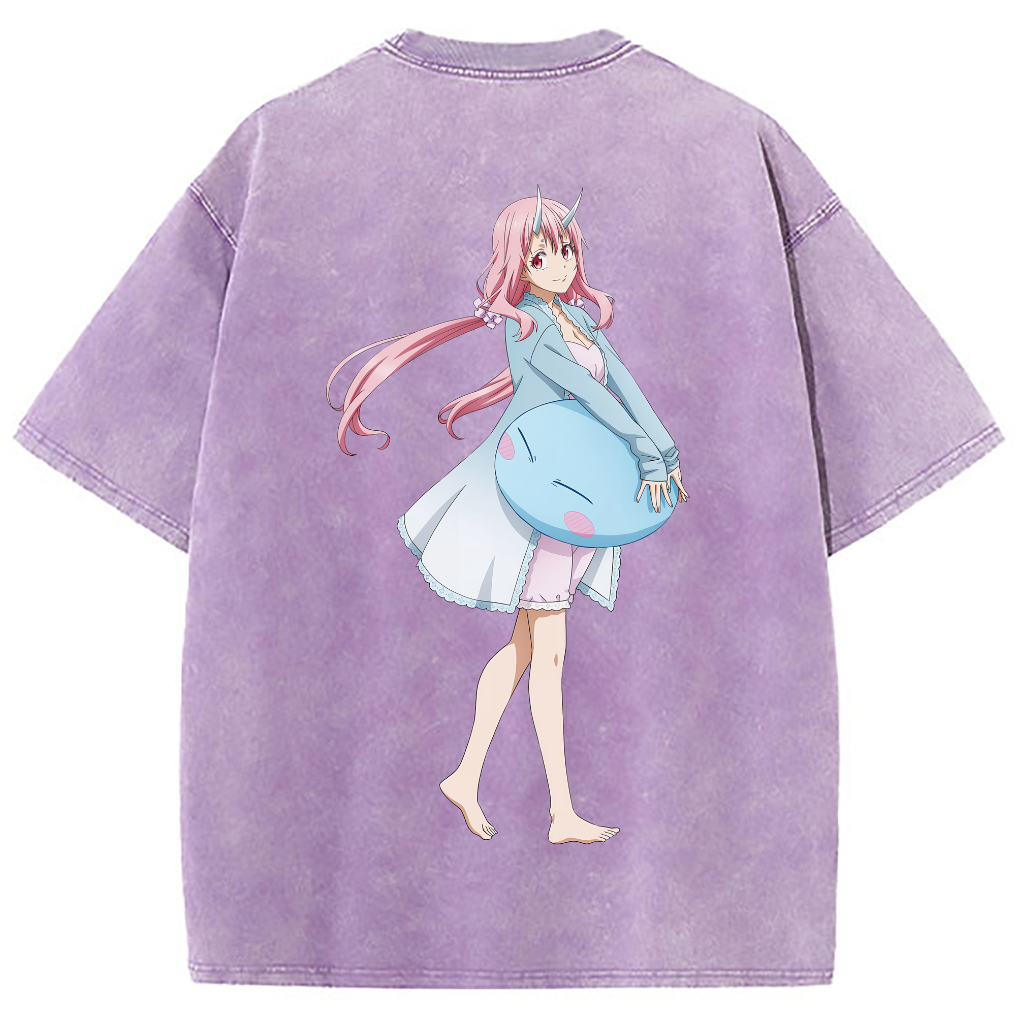 （画像用） 転スラ Regarding Reincarnated to Slime 綿100% ヴィンテージ風 半袖Tシャツ（背面プリント）