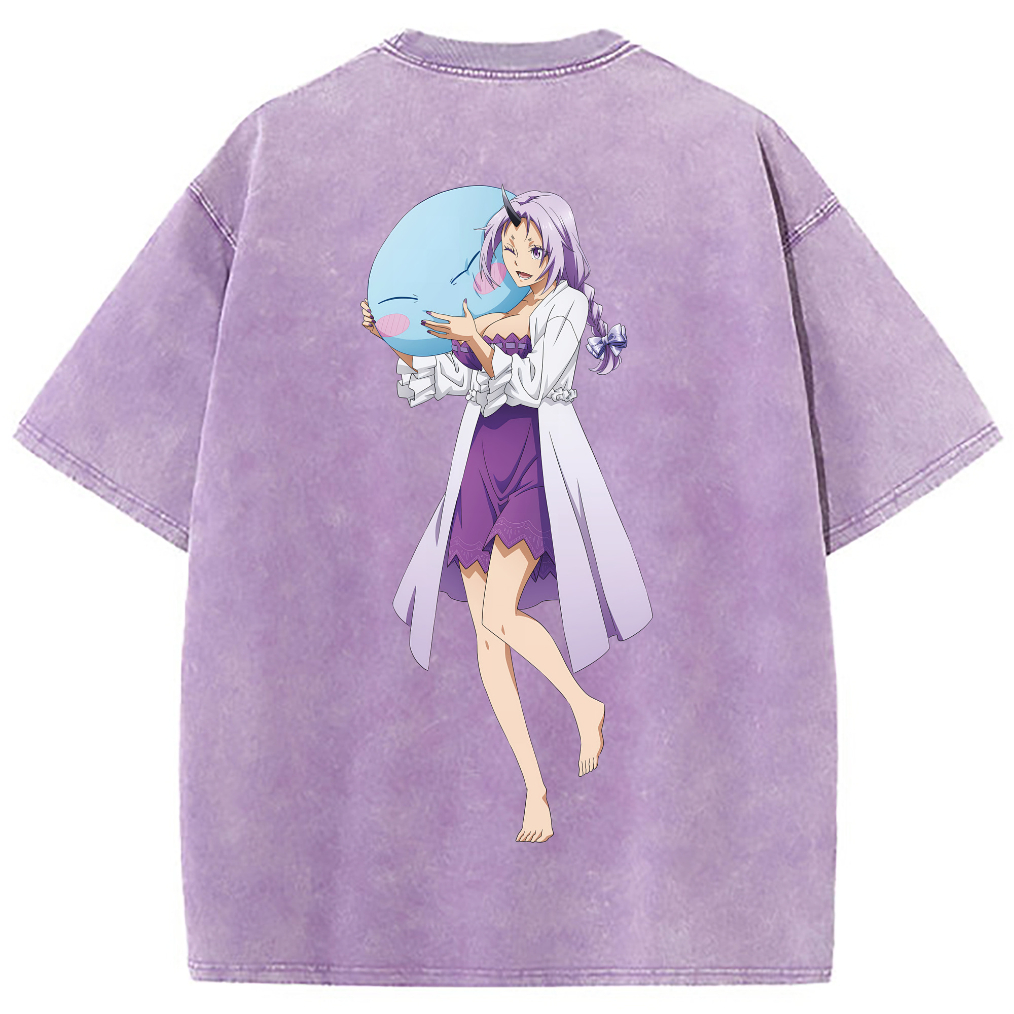 （画像用） 転スラ Regarding Reincarnated to Slime 綿100% ヴィンテージ風 半袖Tシャツ（背面プリント）