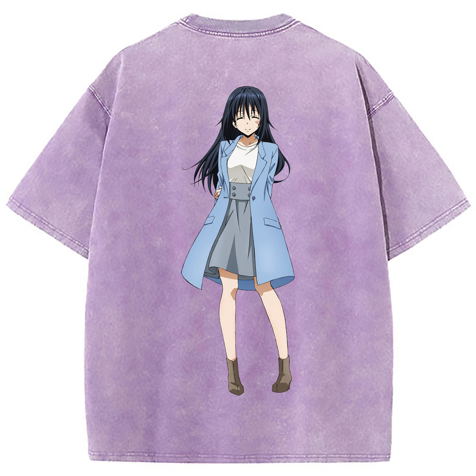 （画像用） 転スラ Regarding Reincarnated to Slime 綿100% ヴィンテージ風 半袖Tシャツ（背面プリント）
