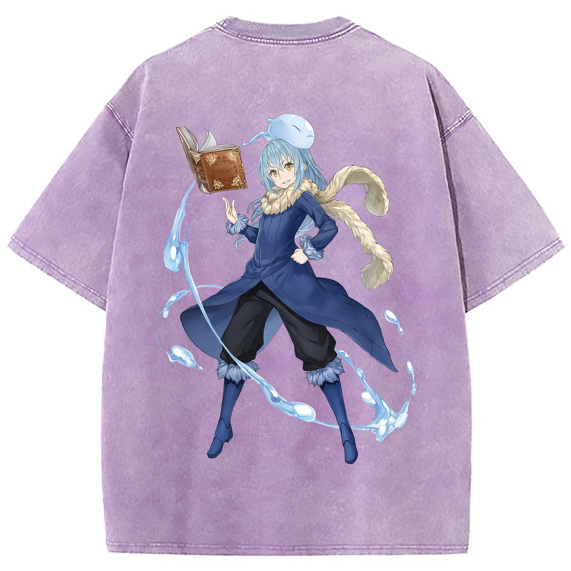 （画像用） 転スラ Regarding Reincarnated to Slime 綿100% ヴィンテージ風 半袖Tシャツ（背面プリント）