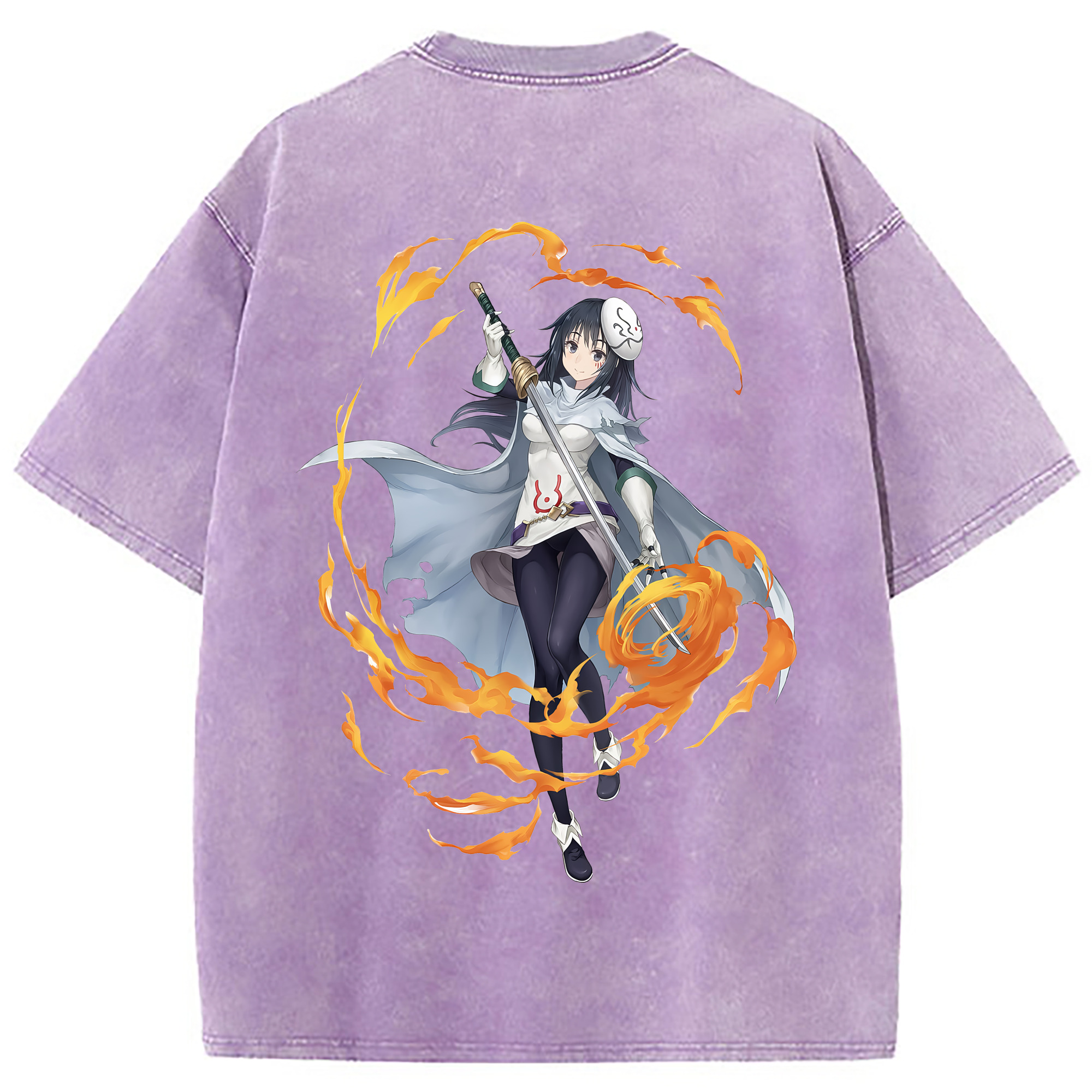 （画像用） 転スラ Regarding Reincarnated to Slime 綿100% ヴィンテージ風 半袖Tシャツ（背面プリント）