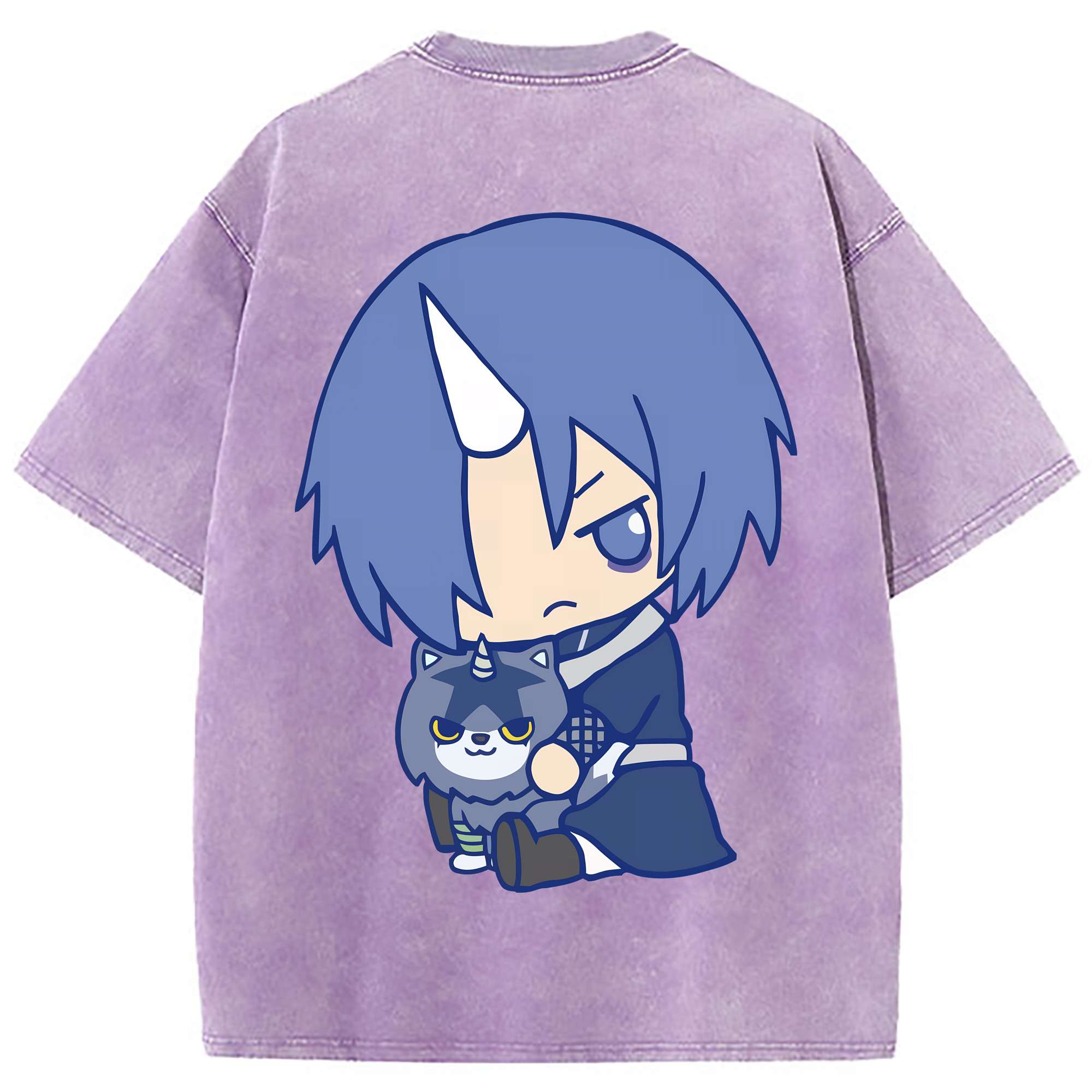 （画像用） 転スラ Regarding Reincarnated to Slime 綿100% ヴィンテージ風 半袖Tシャツ（背面プリント）