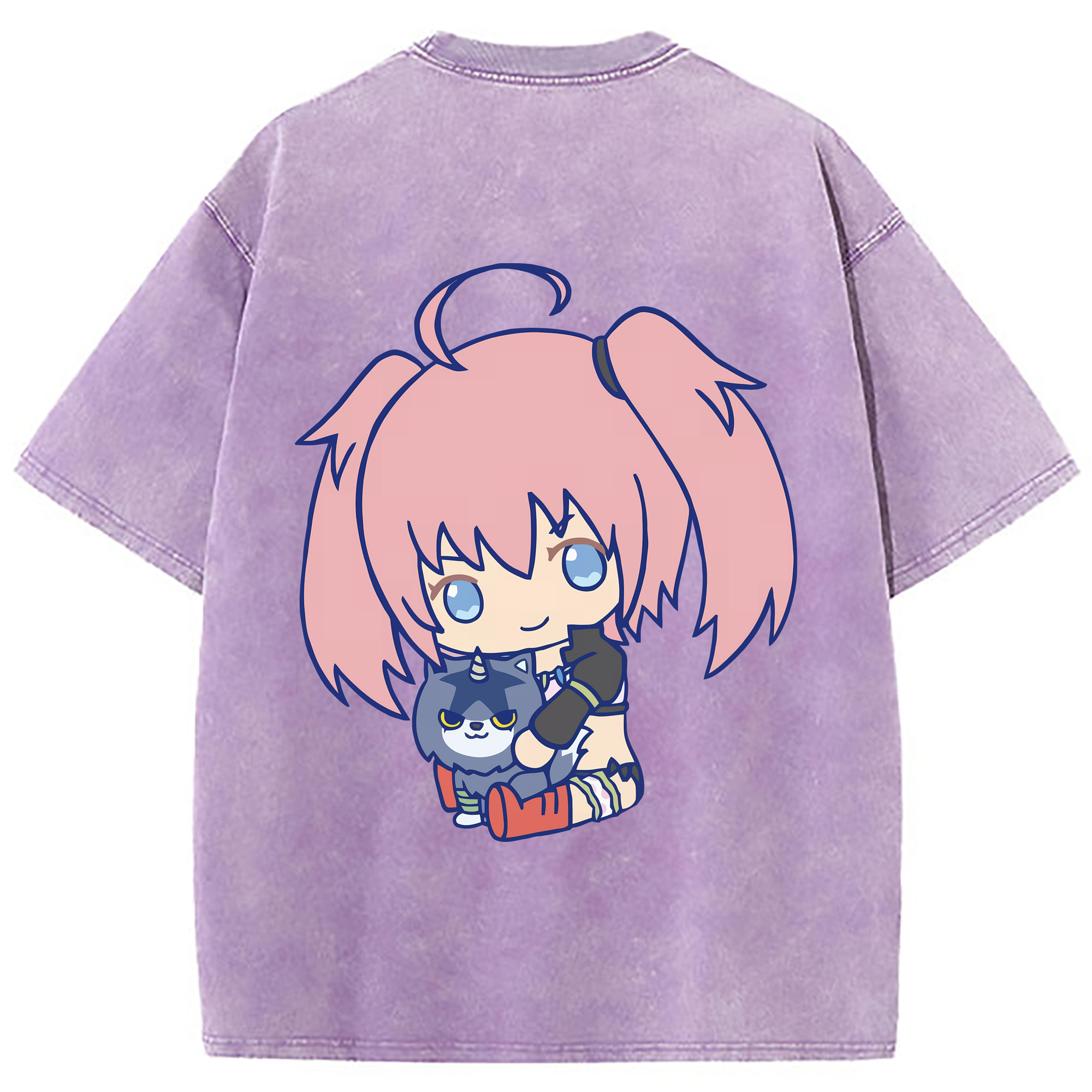（画像用） 転スラ Regarding Reincarnated to Slime 綿100% ヴィンテージ風 半袖Tシャツ（背面プリント）