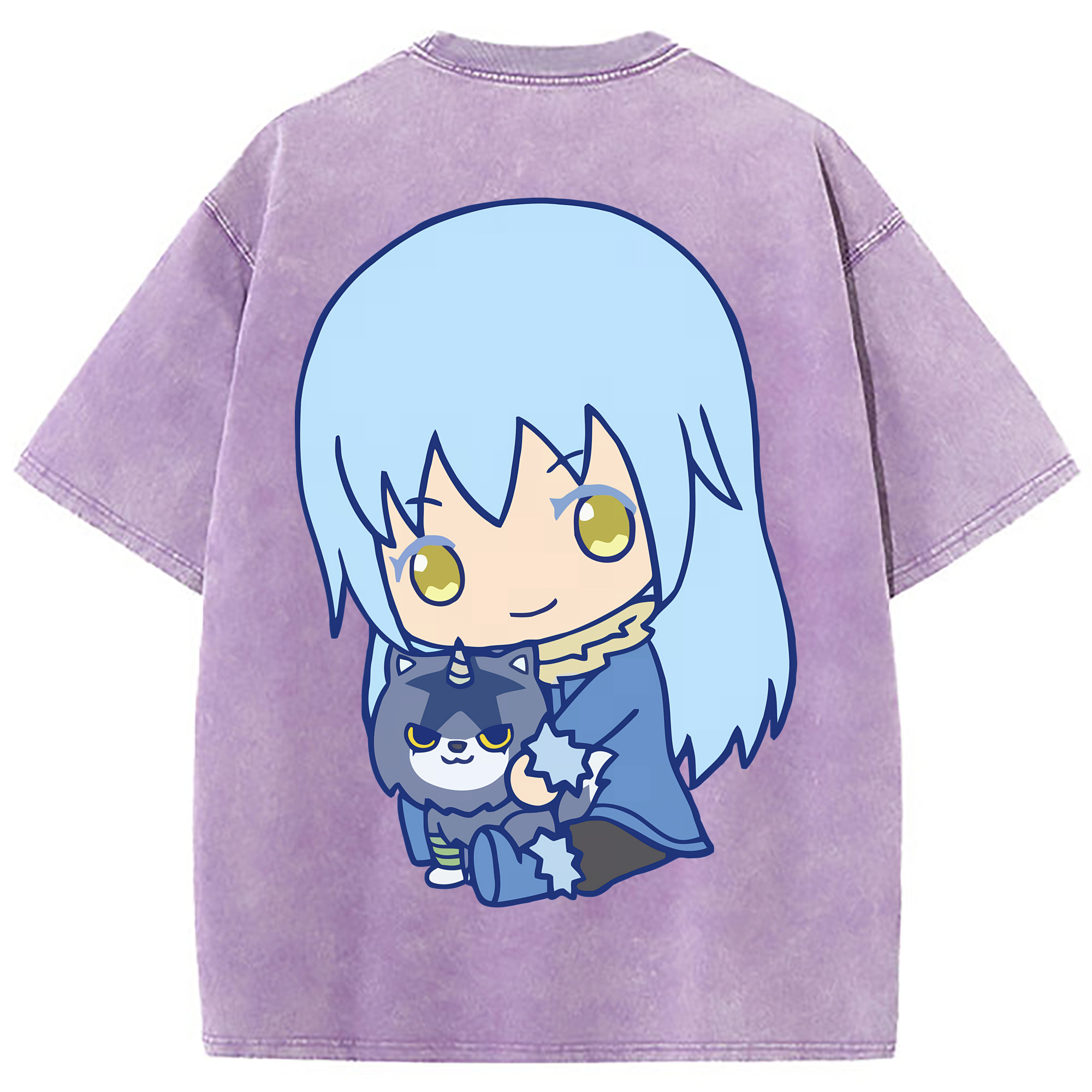 （画像用） 転スラ Regarding Reincarnated to Slime 綿100% ヴィンテージ風 半袖Tシャツ（背面プリント）