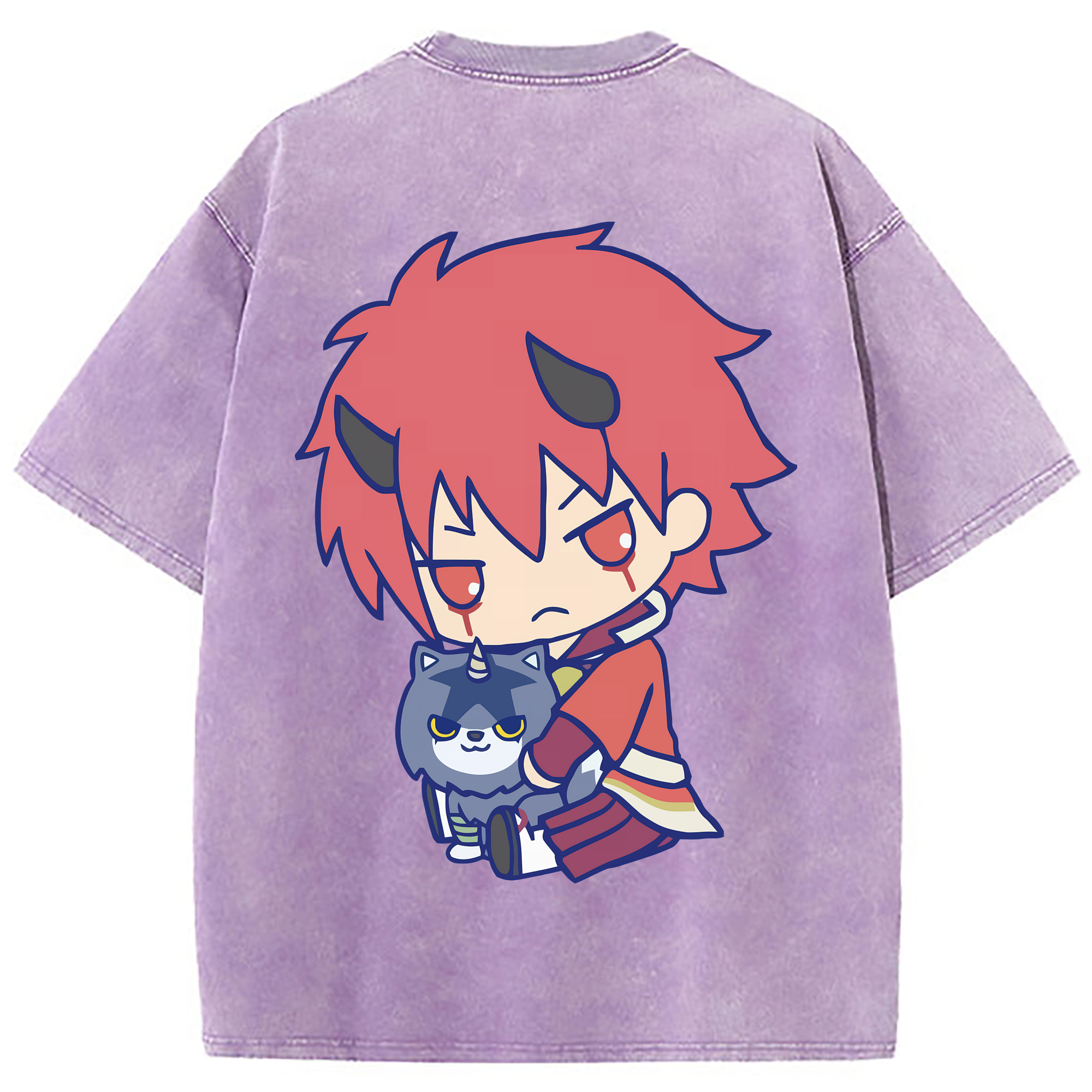 （画像用） 転スラ Regarding Reincarnated to Slime 綿100% ヴィンテージ風 半袖Tシャツ（背面プリント）