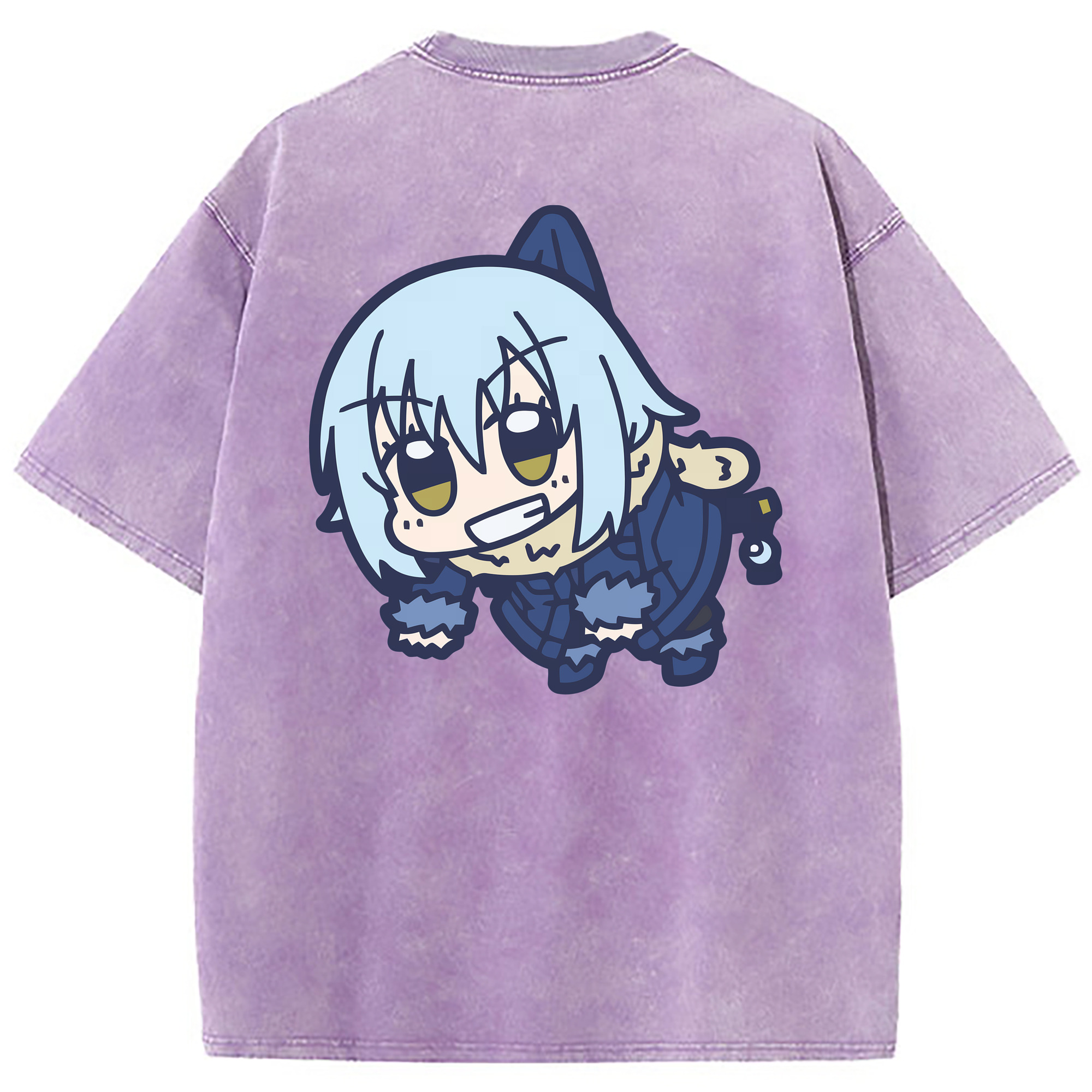 （画像用） 転スラ Regarding Reincarnated to Slime 綿100% ヴィンテージ風 半袖Tシャツ（背面プリント）
