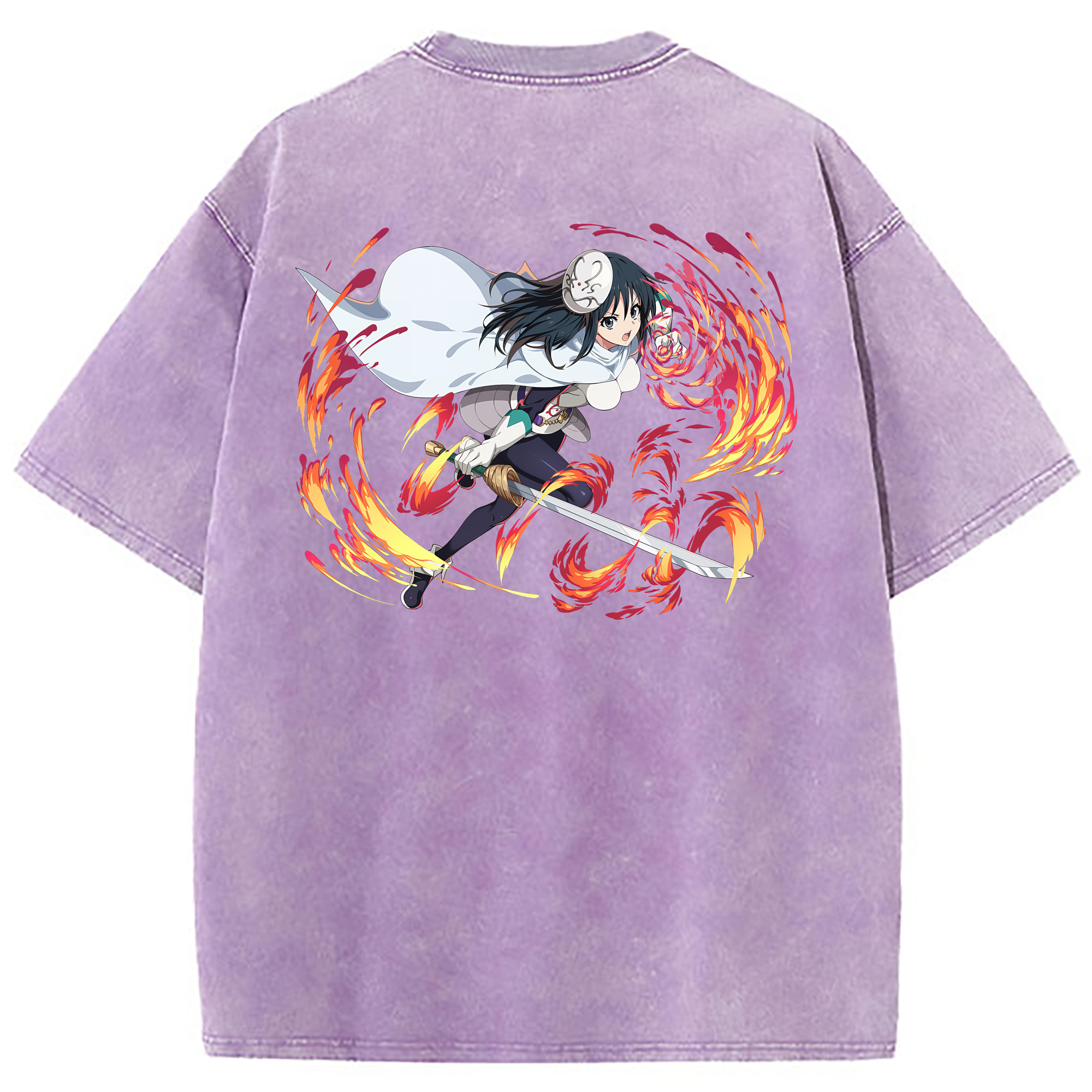 （画像用） 転スラ Regarding Reincarnated to Slime 綿100% ヴィンテージ風 半袖Tシャツ（背面プリント）