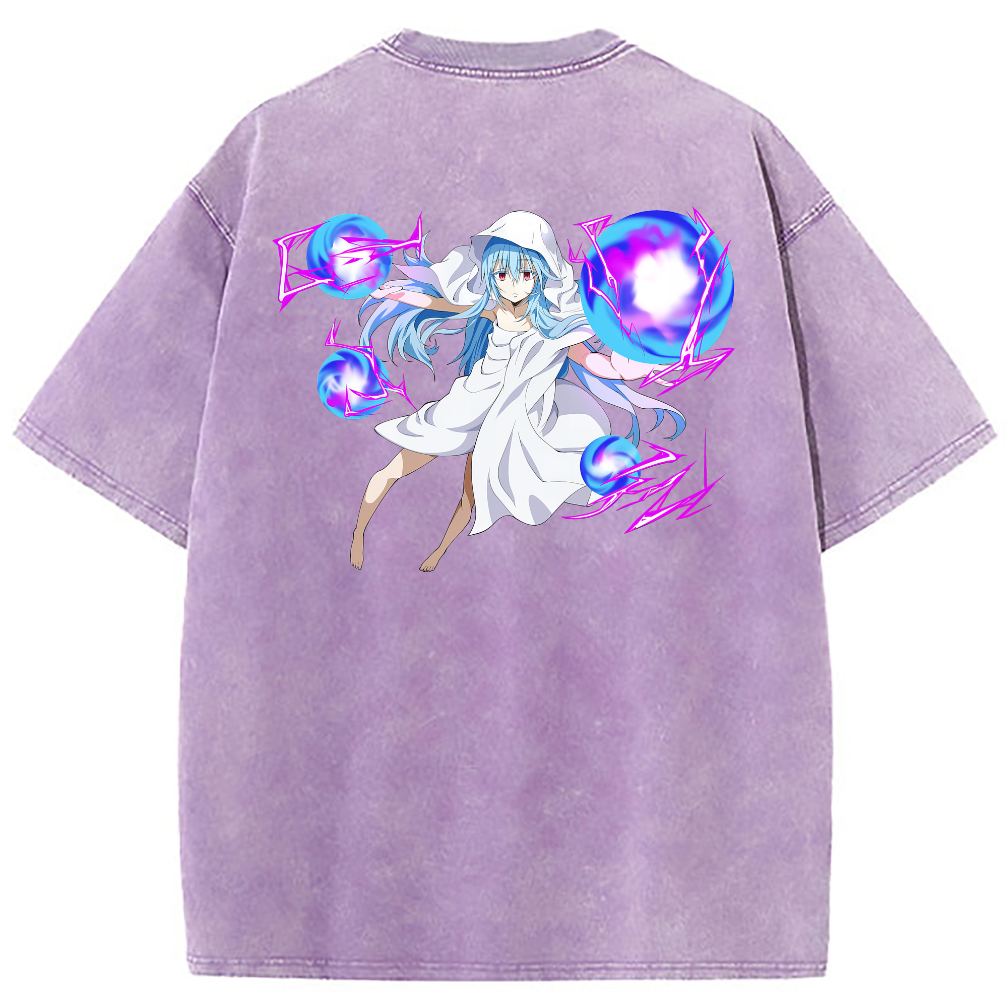 （画像用） 転スラ Regarding Reincarnated to Slime 綿100% ヴィンテージ風 半袖Tシャツ（背面プリント）
