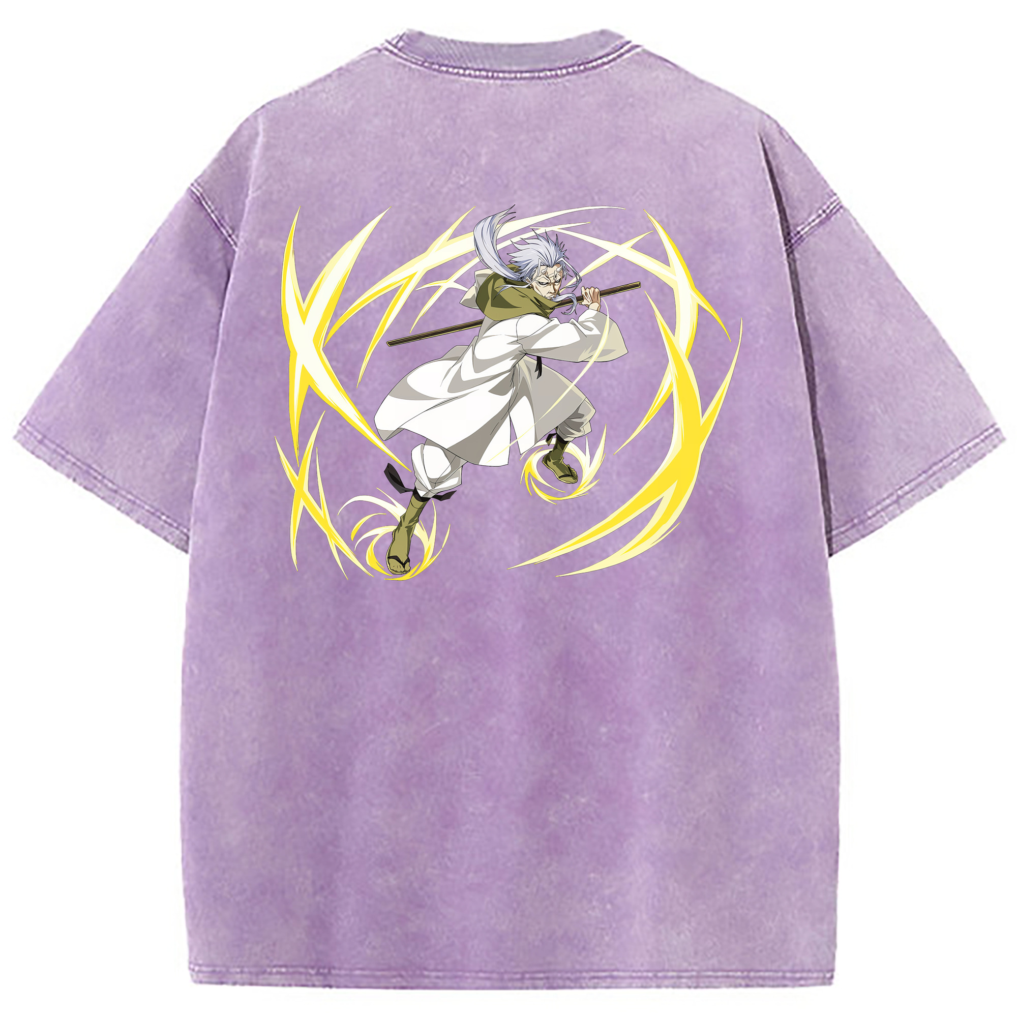 （画像用） 転スラ Regarding Reincarnated to Slime 綿100% ヴィンテージ風 半袖Tシャツ（背面プリント）