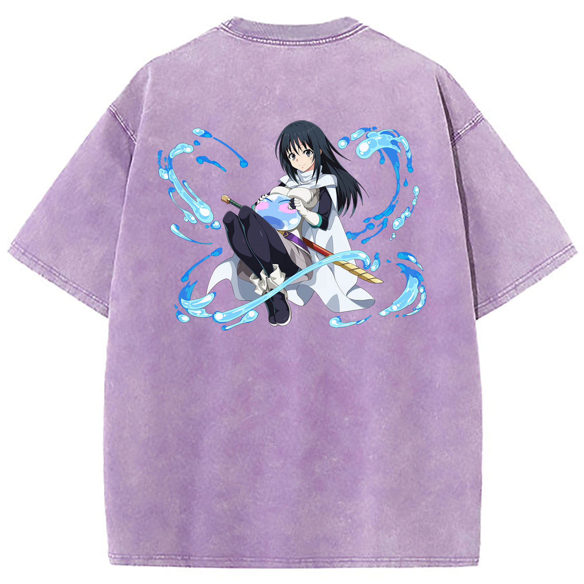 （画像用） 転スラ Regarding Reincarnated to Slime 綿100% ヴィンテージ風 半袖Tシャツ（背面プリント）