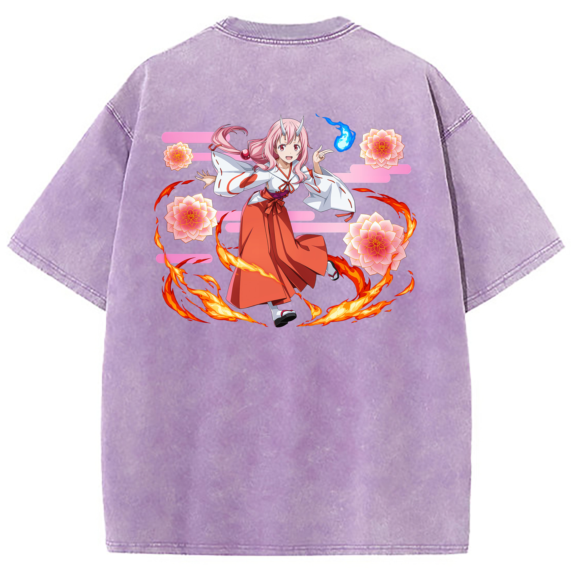 （画像用） 転スラ Regarding Reincarnated to Slime 綿100% ヴィンテージ風 半袖Tシャツ（背面プリント）