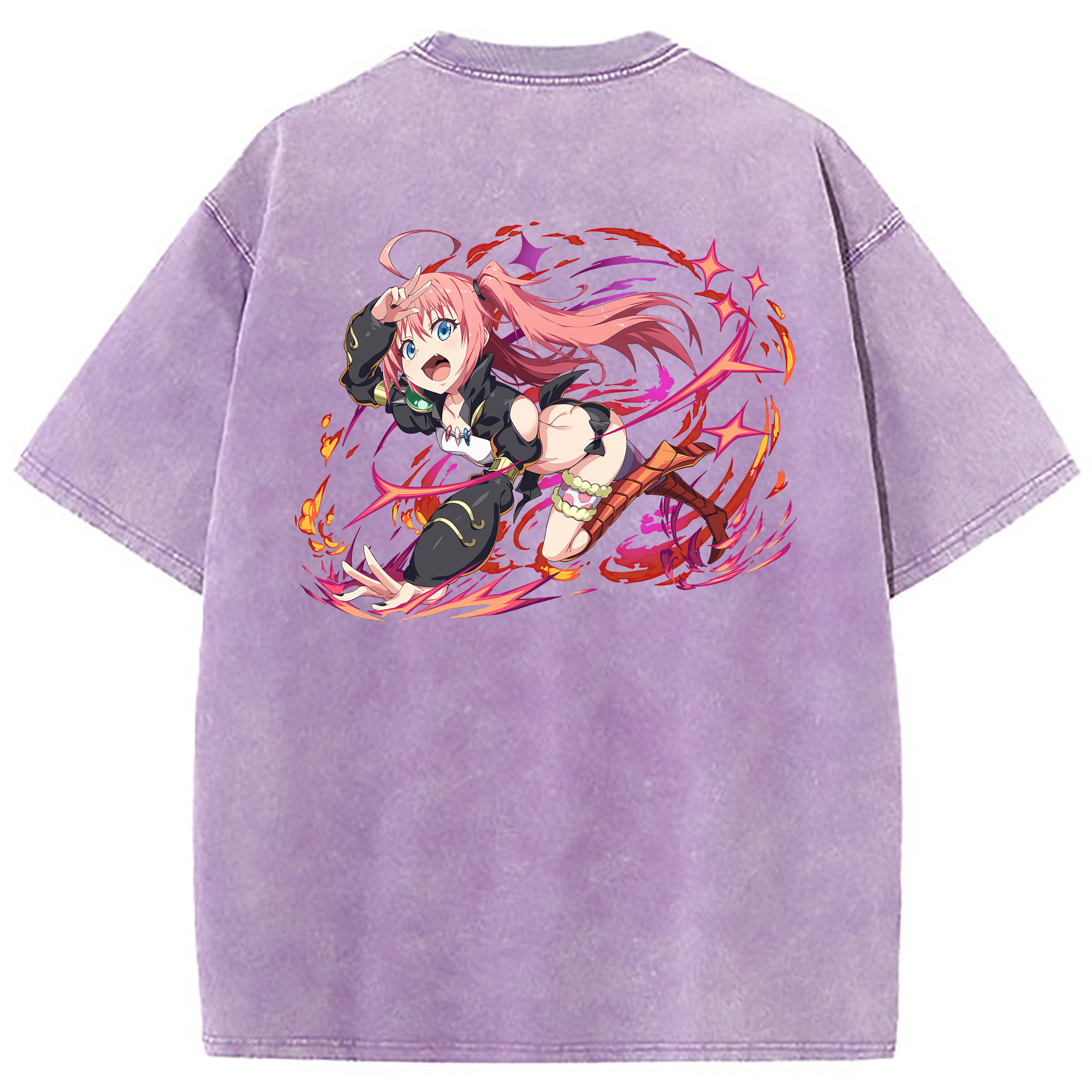 （画像用） 転スラ Regarding Reincarnated to Slime 綿100% ヴィンテージ風 半袖Tシャツ（背面プリント）