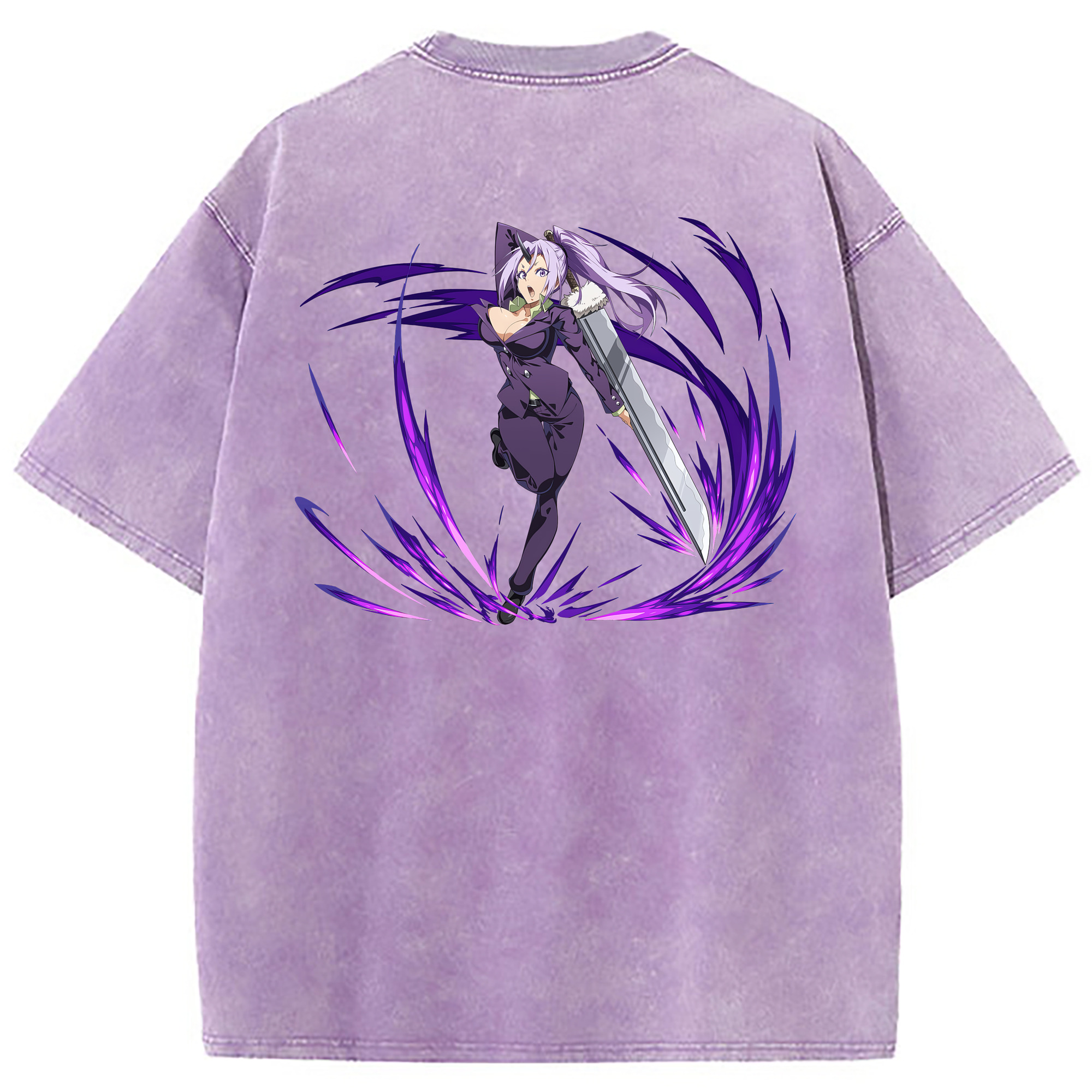 （画像用） 転スラ Regarding Reincarnated to Slime 綿100% ヴィンテージ風 半袖Tシャツ（背面プリント）