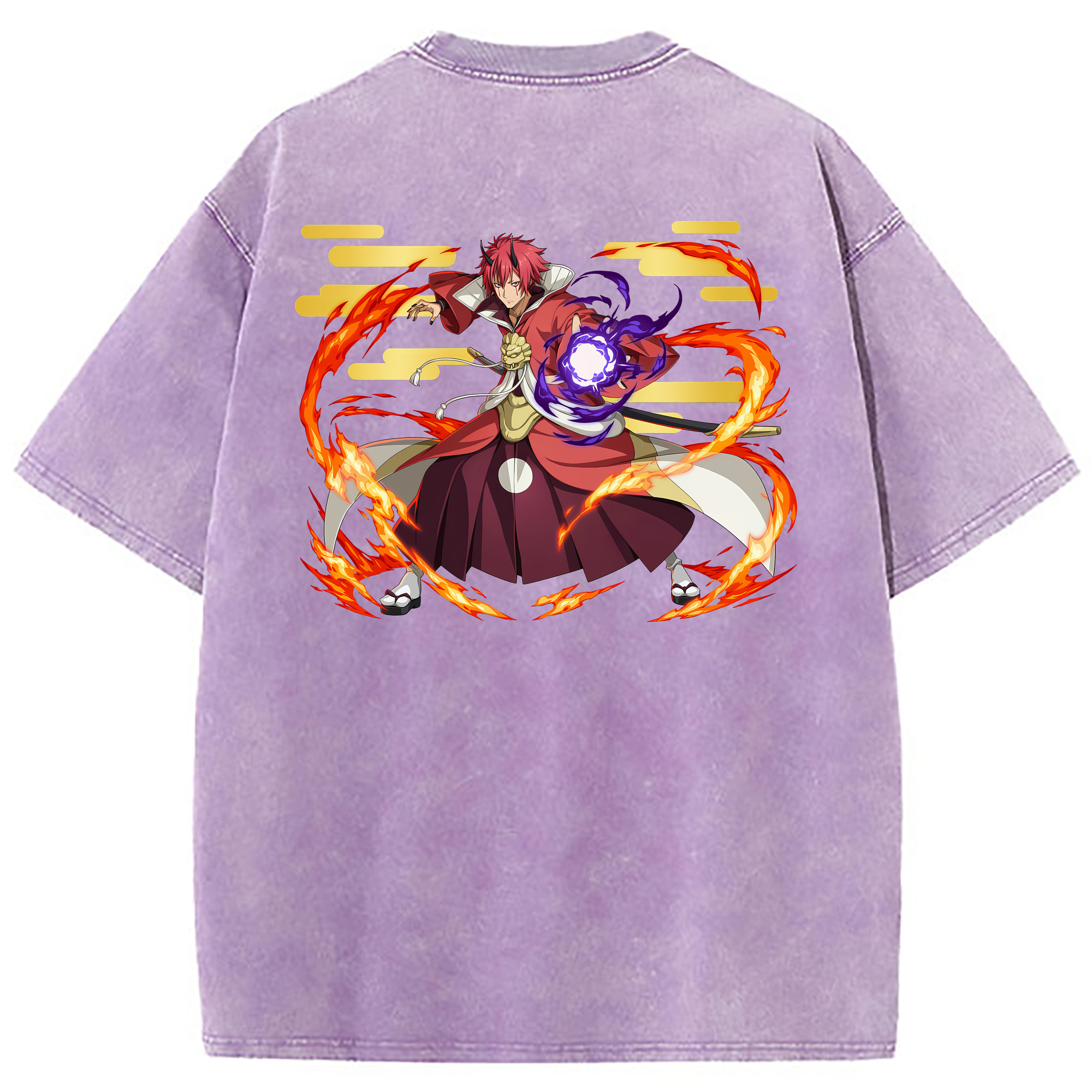 （画像用） 転スラ Regarding Reincarnated to Slime 綿100% ヴィンテージ風 半袖Tシャツ（背面プリント）