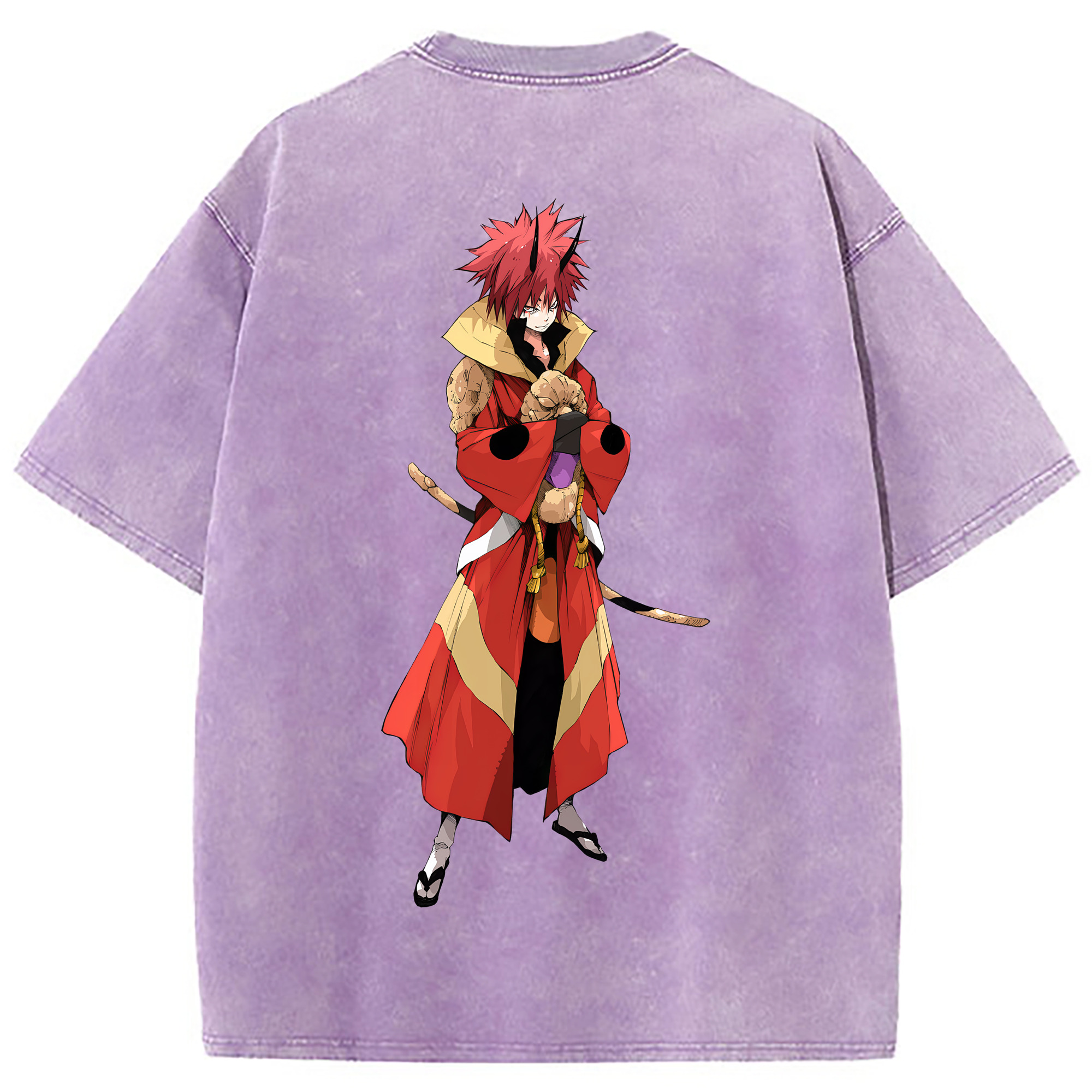 （画像用） 転スラ Regarding Reincarnated to Slime 綿100% ヴィンテージ風 半袖Tシャツ（背面プリント）