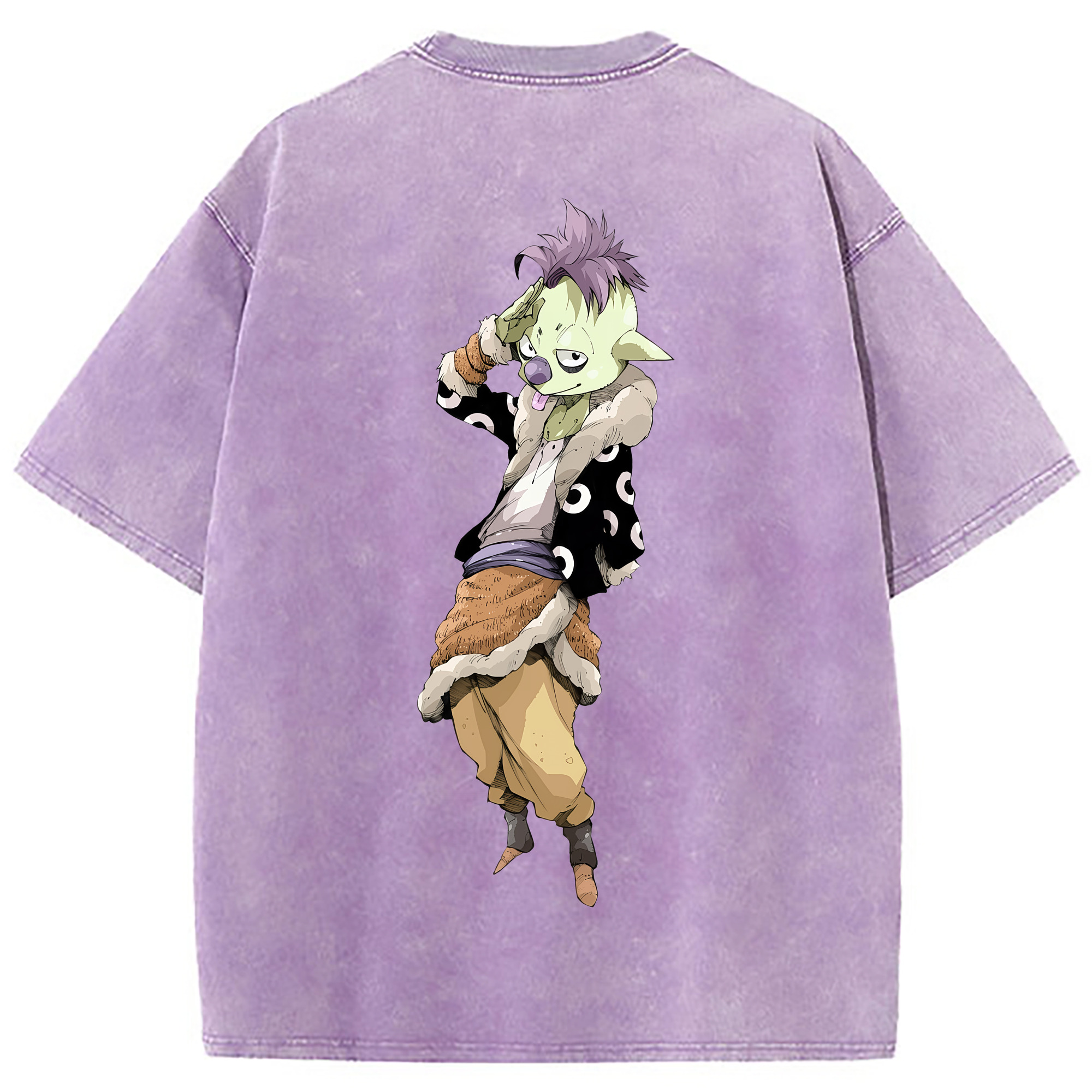 （画像用） 転スラ Regarding Reincarnated to Slime 綿100% ヴィンテージ風 半袖Tシャツ（背面プリント）