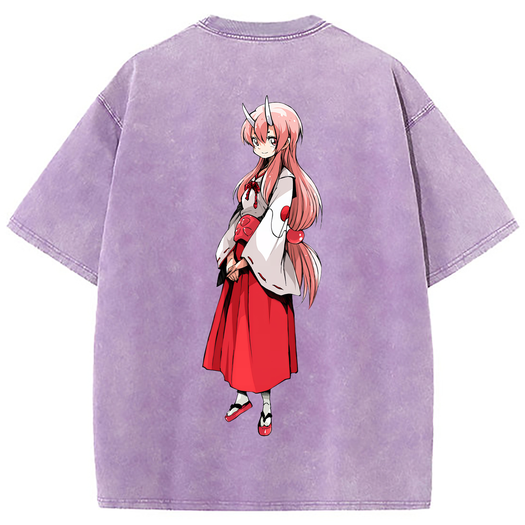 （画像用） 転スラ Regarding Reincarnated to Slime 綿100% ヴィンテージ風 半袖Tシャツ（背面プリント）