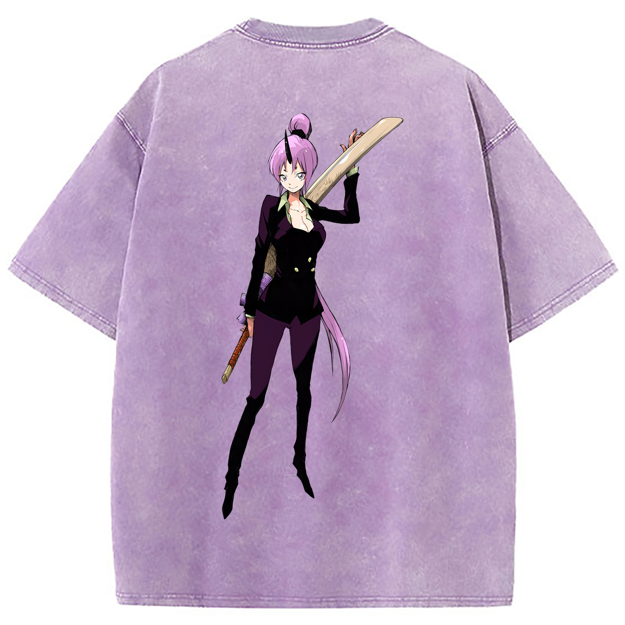 （画像用） 転スラ Regarding Reincarnated to Slime 綿100% ヴィンテージ風 半袖Tシャツ（背面プリント）