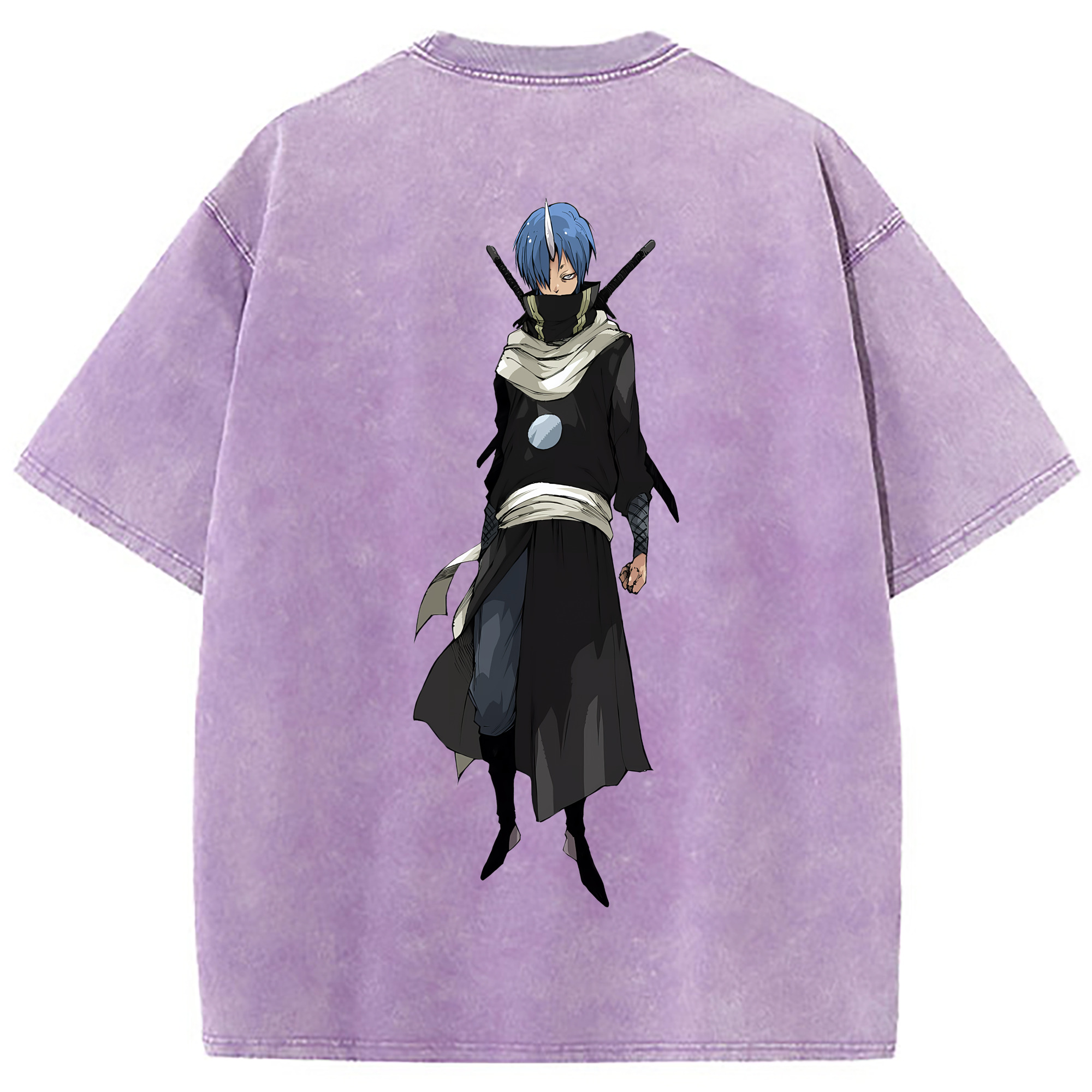 （画像用） 転スラ Regarding Reincarnated to Slime 綿100% ヴィンテージ風 半袖Tシャツ（背面プリント）