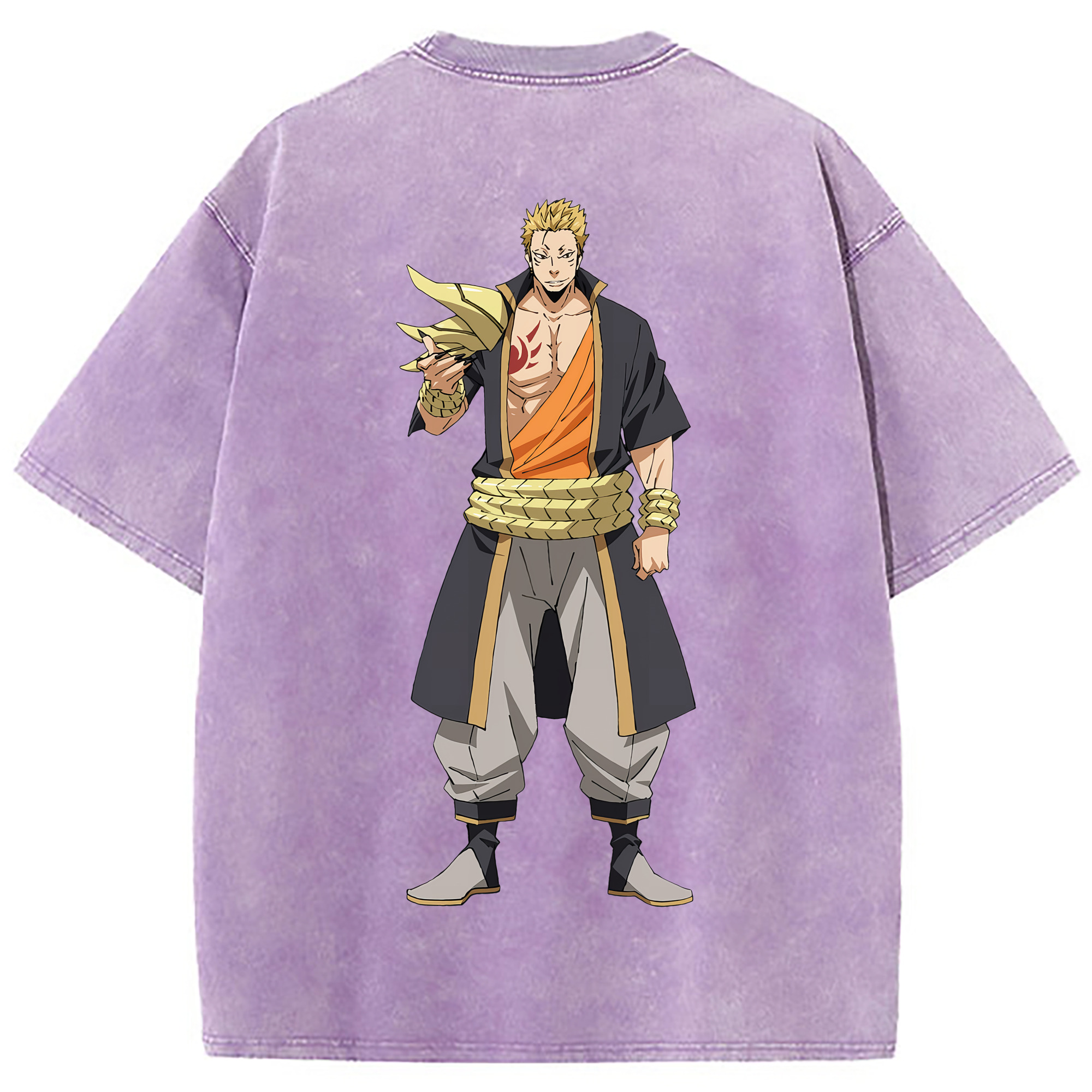 （画像用） 転スラ Regarding Reincarnated to Slime 綿100% ヴィンテージ風 半袖Tシャツ（背面プリント）