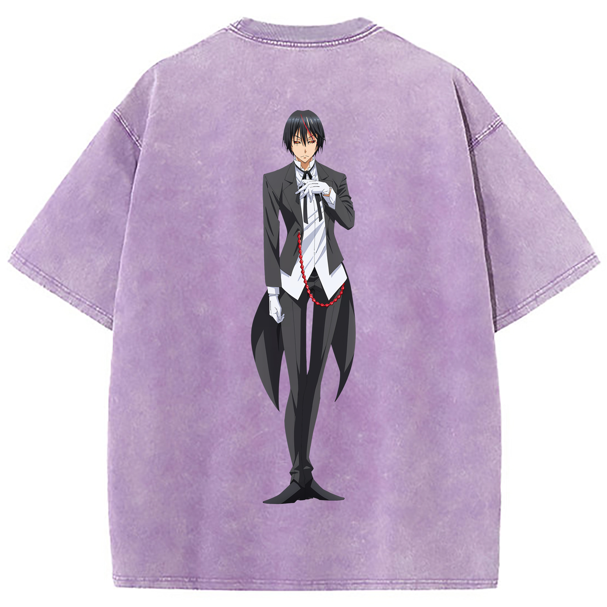 （画像用） 転スラ Regarding Reincarnated to Slime 綿100% ヴィンテージ風 半袖Tシャツ（背面プリント）