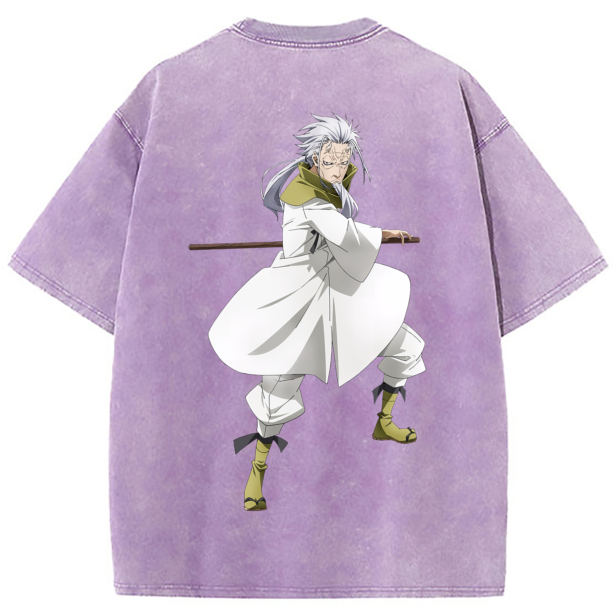 （画像用） 転スラ Regarding Reincarnated to Slime 綿100% ヴィンテージ風 半袖Tシャツ（背面プリント）
