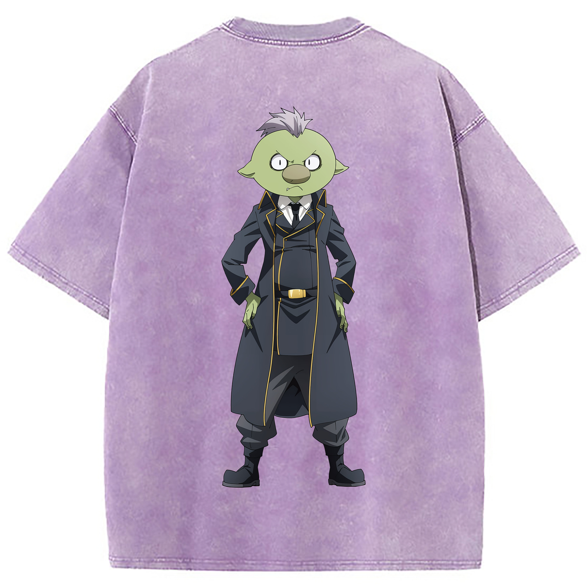 （画像用） 転スラ Regarding Reincarnated to Slime 綿100% ヴィンテージ風 半袖Tシャツ（背面プリント）