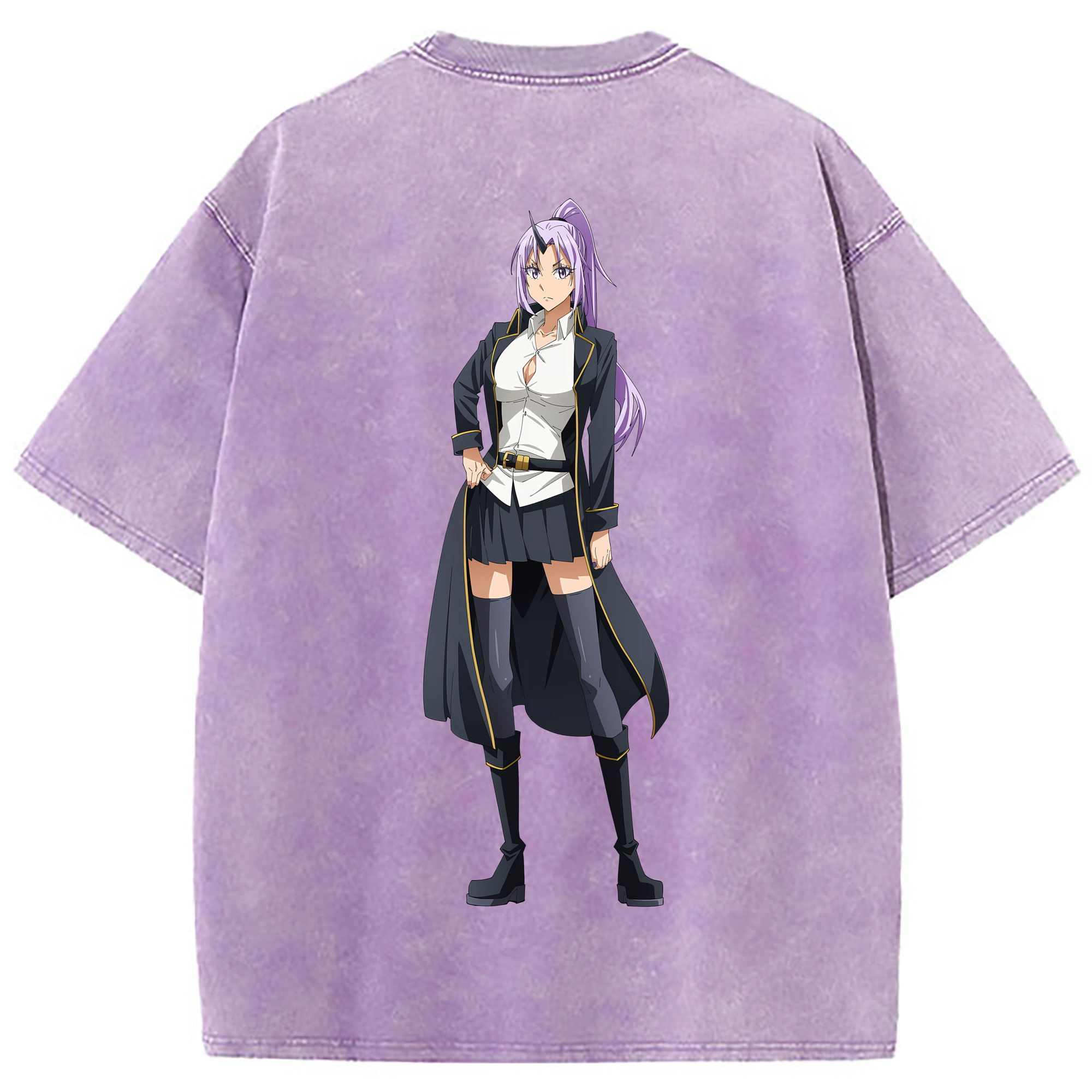 （画像用） 転スラ Regarding Reincarnated to Slime 綿100% ヴィンテージ風 半袖Tシャツ（背面プリント）