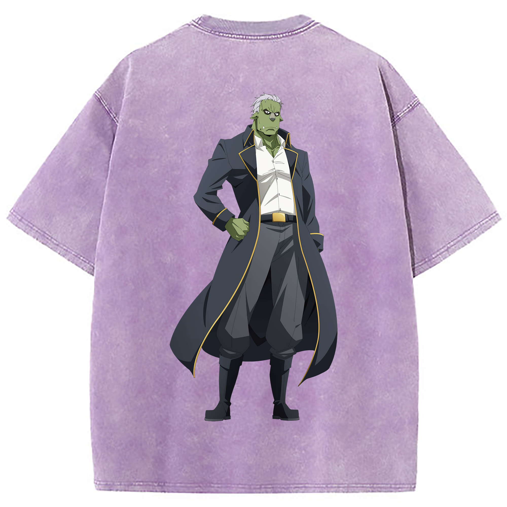 （画像用） 転スラ Regarding Reincarnated to Slime 綿100% ヴィンテージ風 半袖Tシャツ（背面プリント）