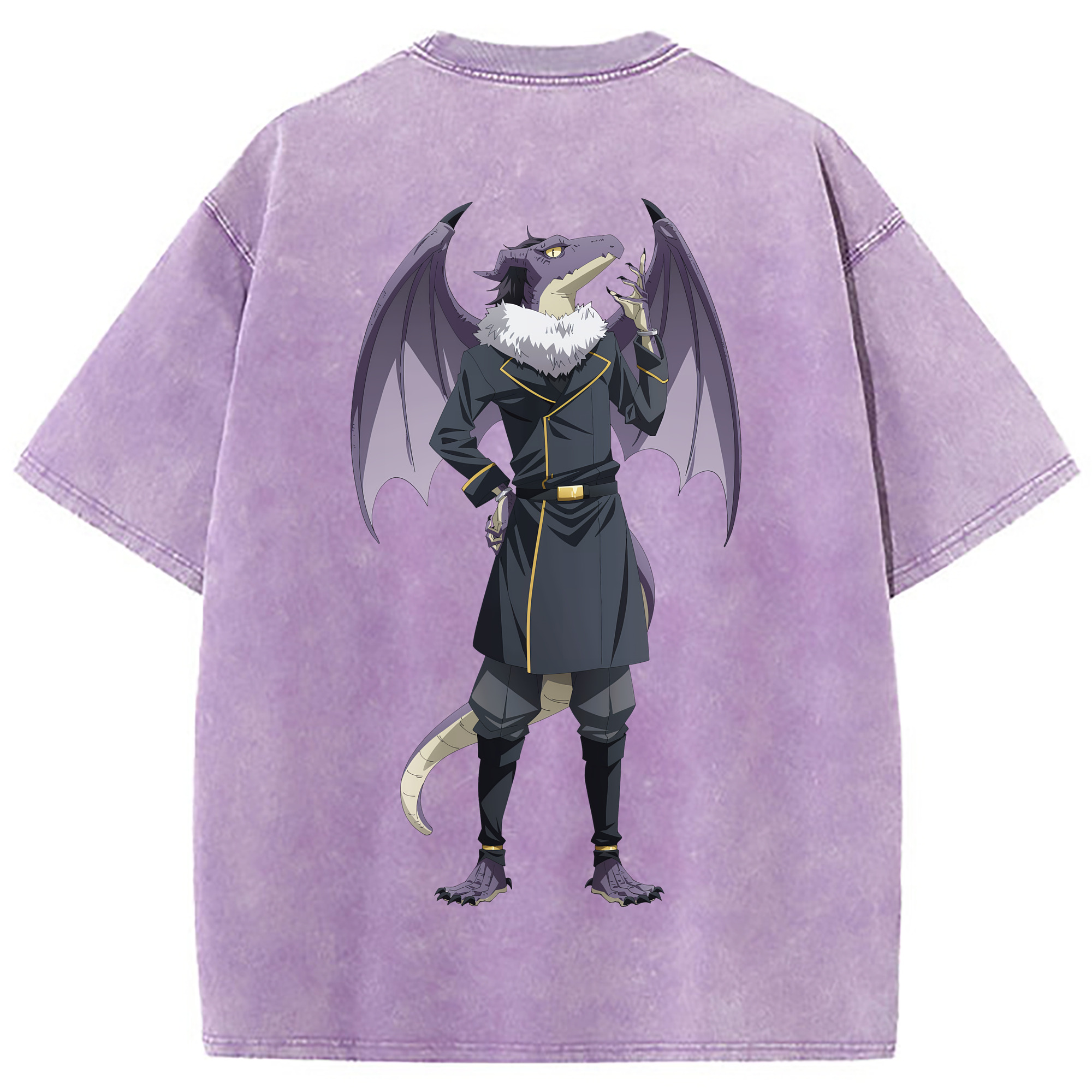 （画像用） 転スラ Regarding Reincarnated to Slime 綿100% ヴィンテージ風 半袖Tシャツ（背面プリント）