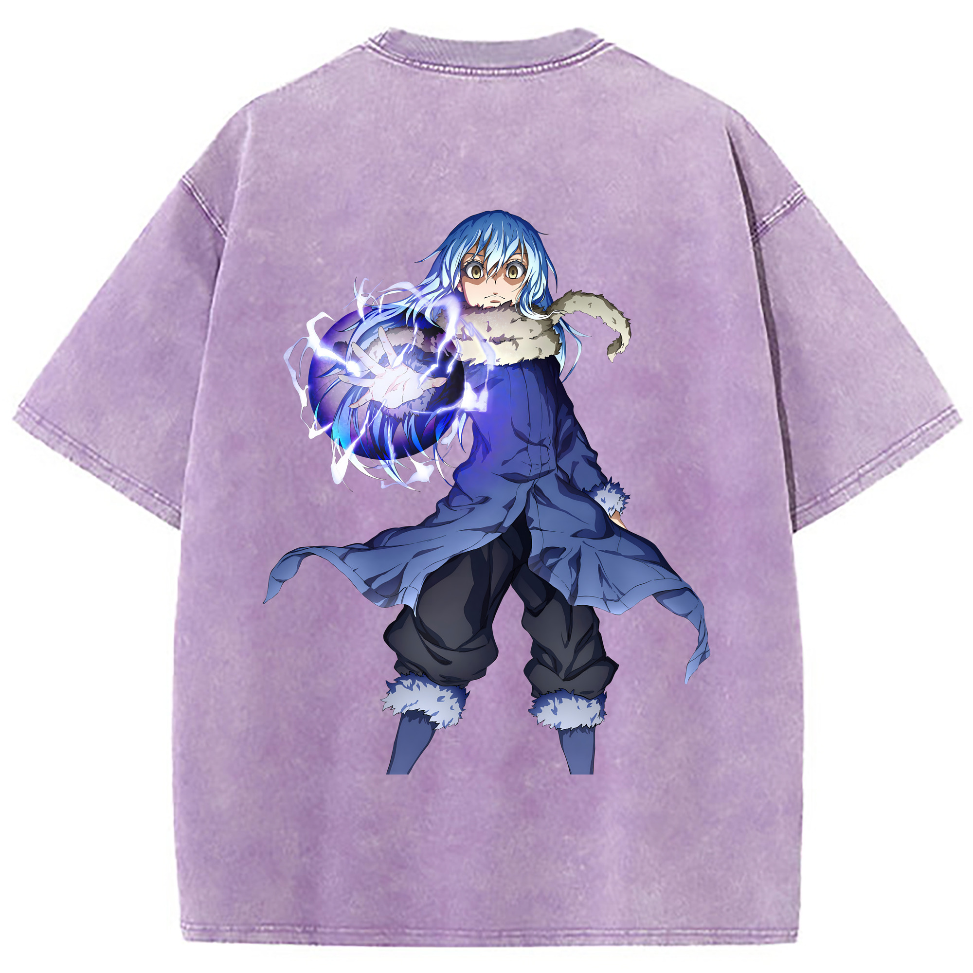 （画像用） 転スラ Regarding Reincarnated to Slime 綿100% ヴィンテージ風 半袖Tシャツ（背面プリント）