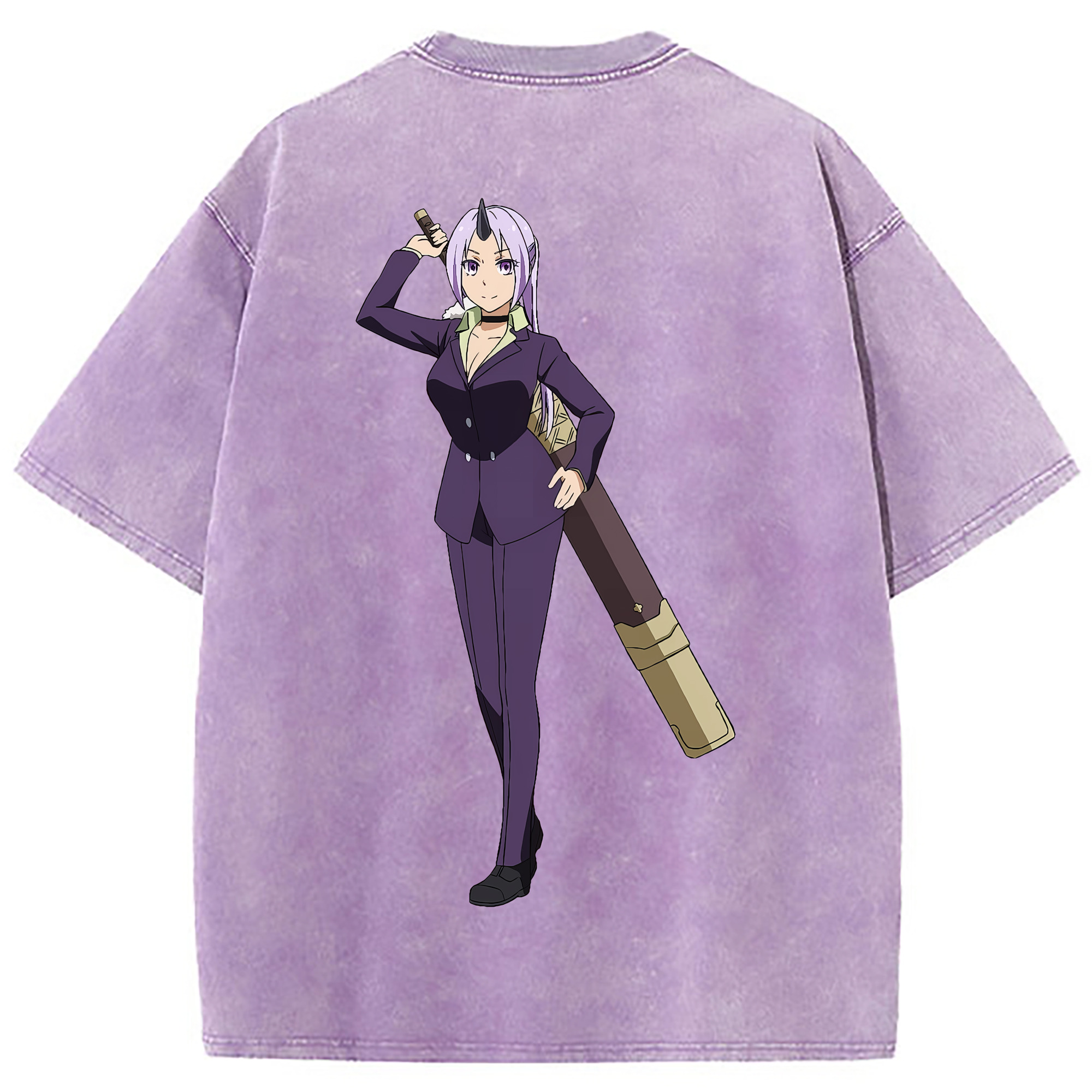（画像用） 転スラ Regarding Reincarnated to Slime 綿100% ヴィンテージ風 半袖Tシャツ（背面プリント）