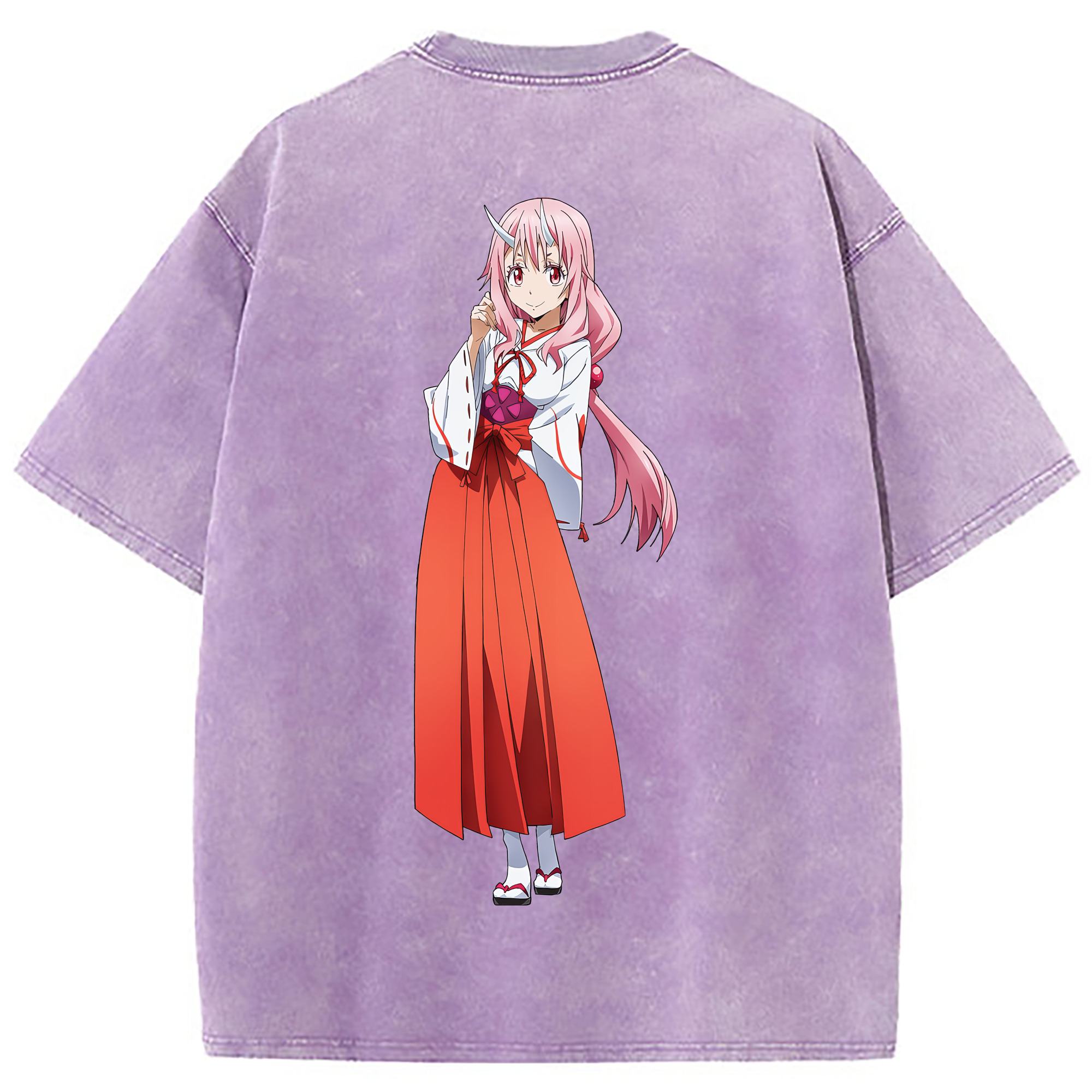 （画像用） 転スラ Regarding Reincarnated to Slime 綿100% ヴィンテージ風 半袖Tシャツ（背面プリント）