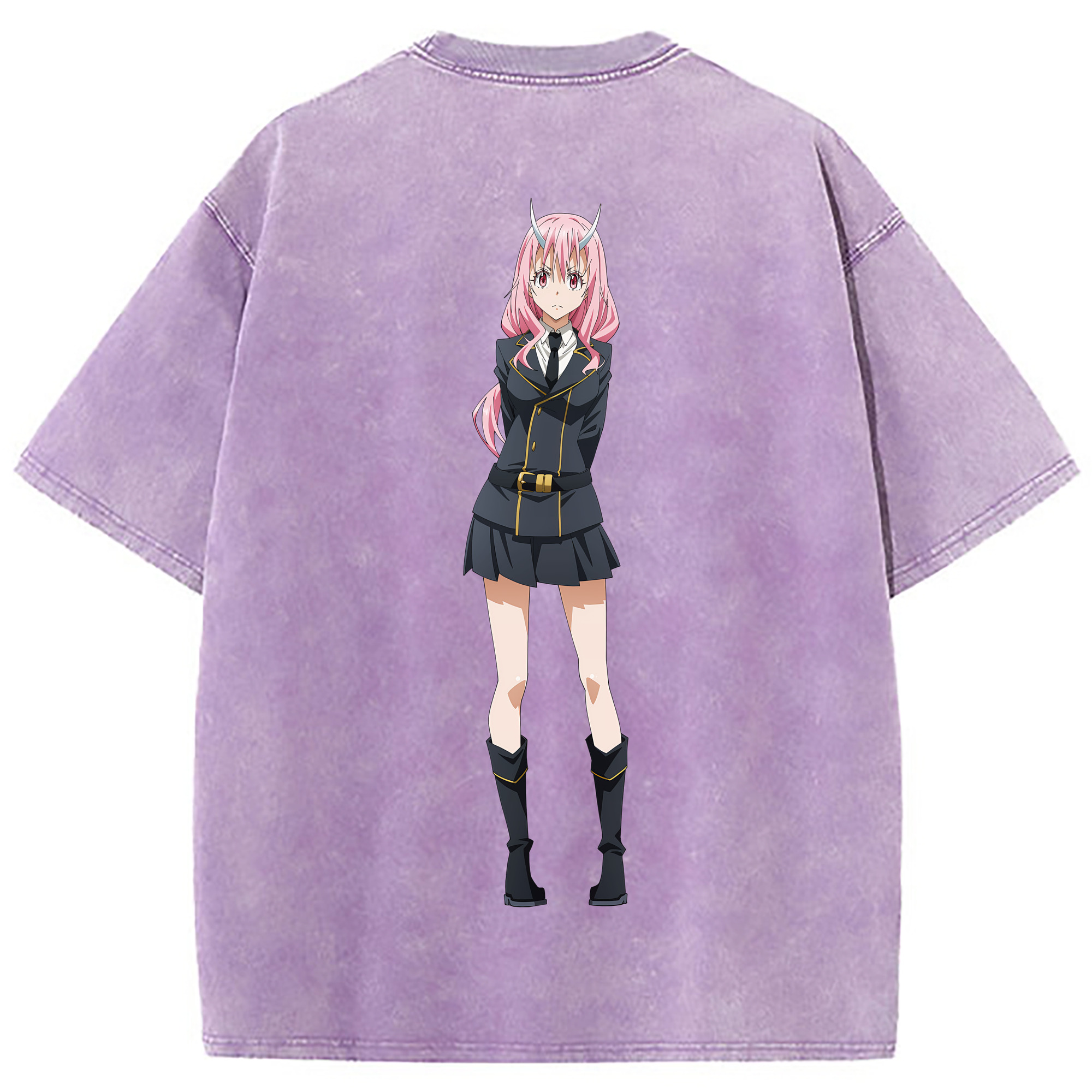 （画像用） 転スラ Regarding Reincarnated to Slime 綿100% ヴィンテージ風 半袖Tシャツ（背面プリント）