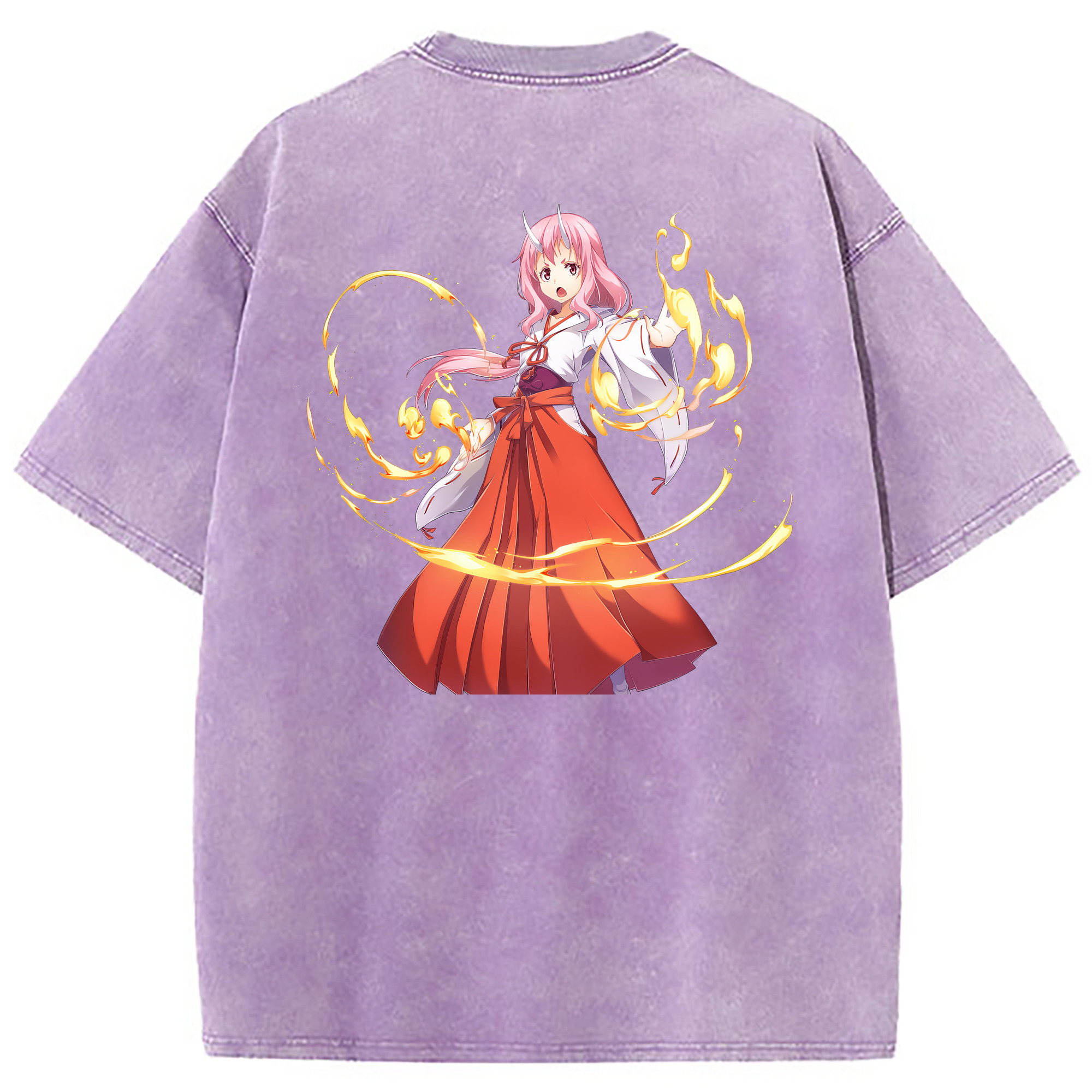 （画像用） 転スラ Regarding Reincarnated to Slime 綿100% ヴィンテージ風 半袖Tシャツ（背面プリント）