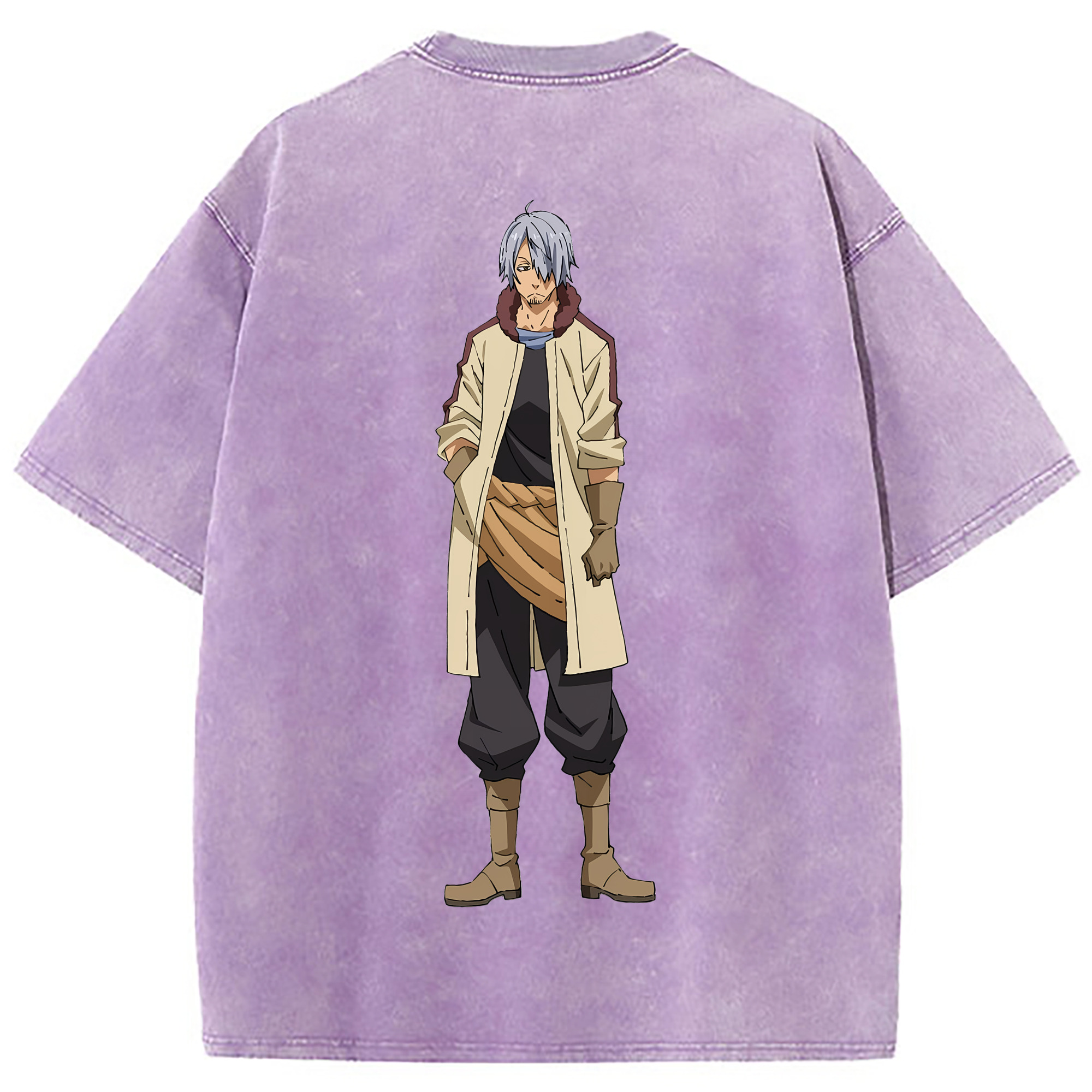 （画像用） 転スラ Regarding Reincarnated to Slime 綿100% ヴィンテージ風 半袖Tシャツ（背面プリント）