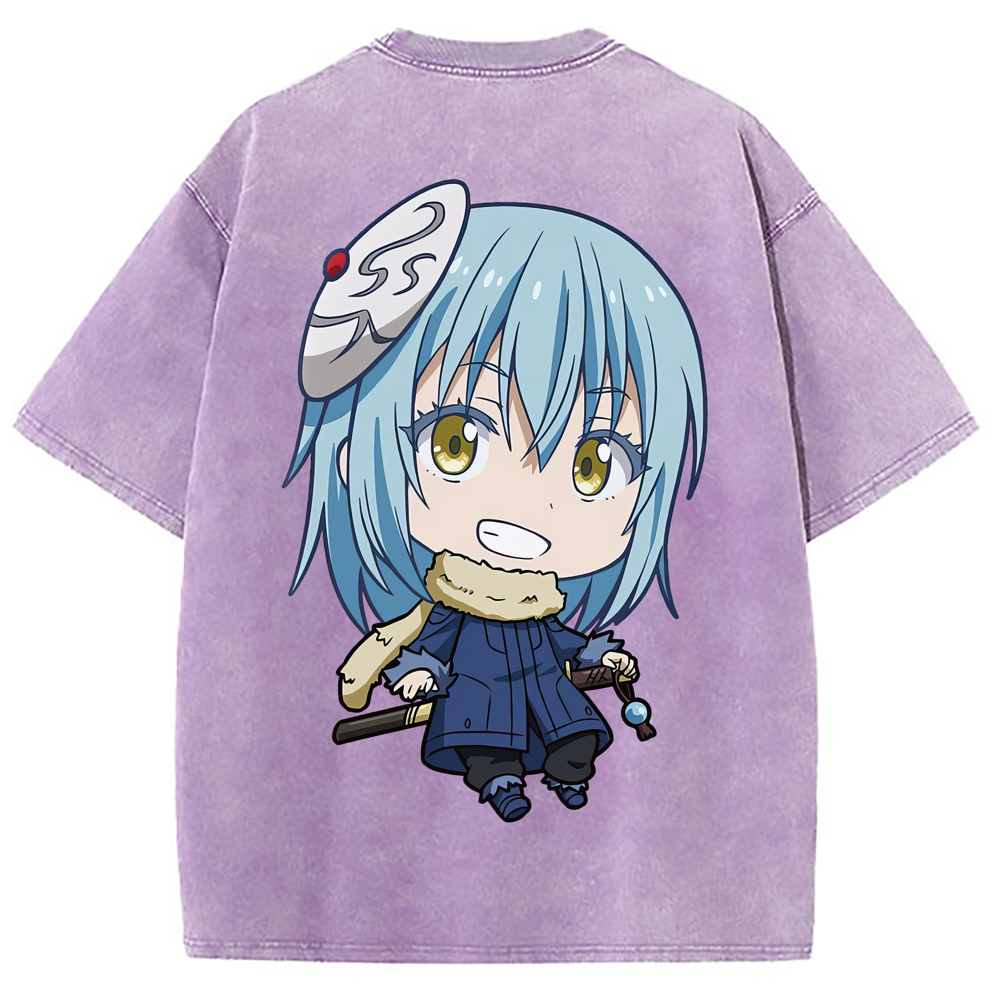 （画像用） 転スラ Regarding Reincarnated to Slime 綿100% ヴィンテージ風 半袖Tシャツ（背面プリント）