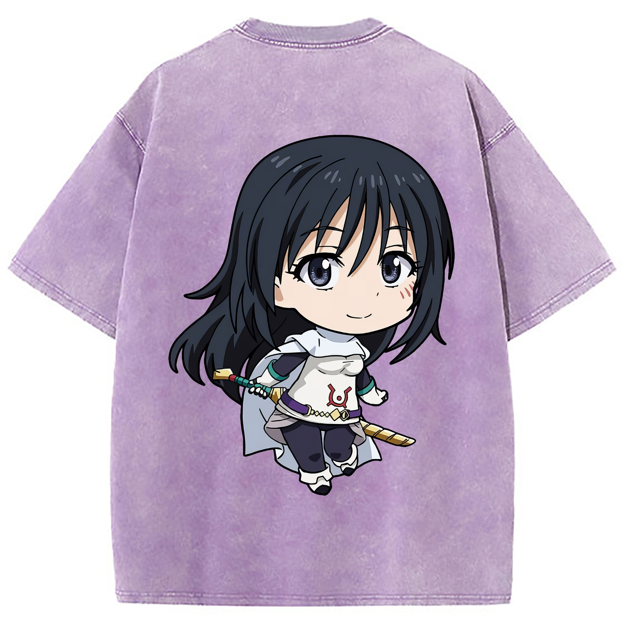 （画像用） 転スラ Regarding Reincarnated to Slime 綿100% ヴィンテージ風 半袖Tシャツ（背面プリント）