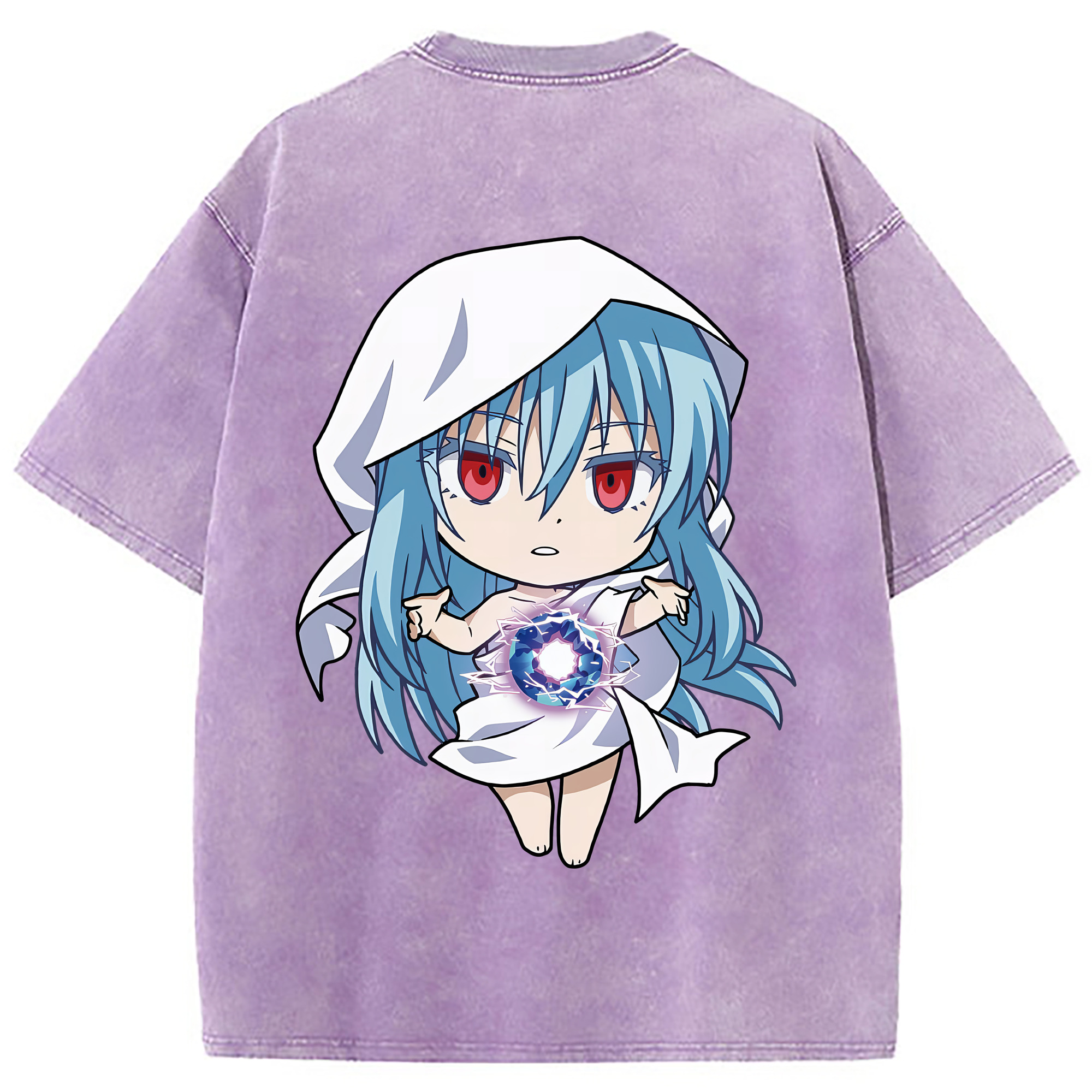 （画像用） 転スラ Regarding Reincarnated to Slime 綿100% ヴィンテージ風 半袖Tシャツ（背面プリント）