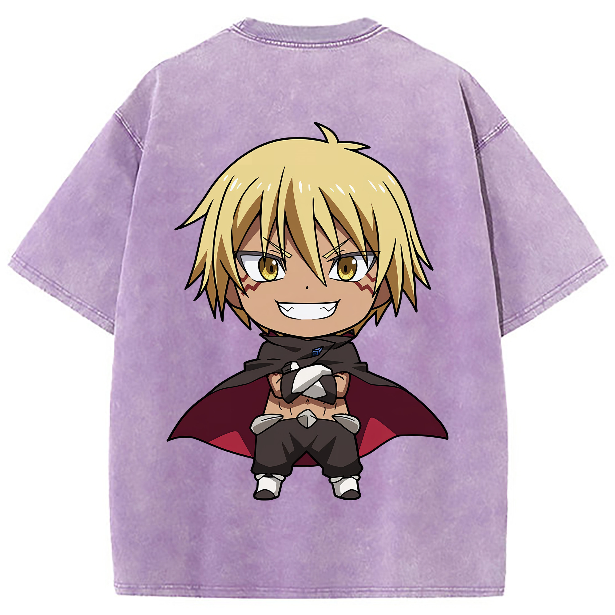 （画像用） 転スラ Regarding Reincarnated to Slime 綿100% ヴィンテージ風 半袖Tシャツ（背面プリント）