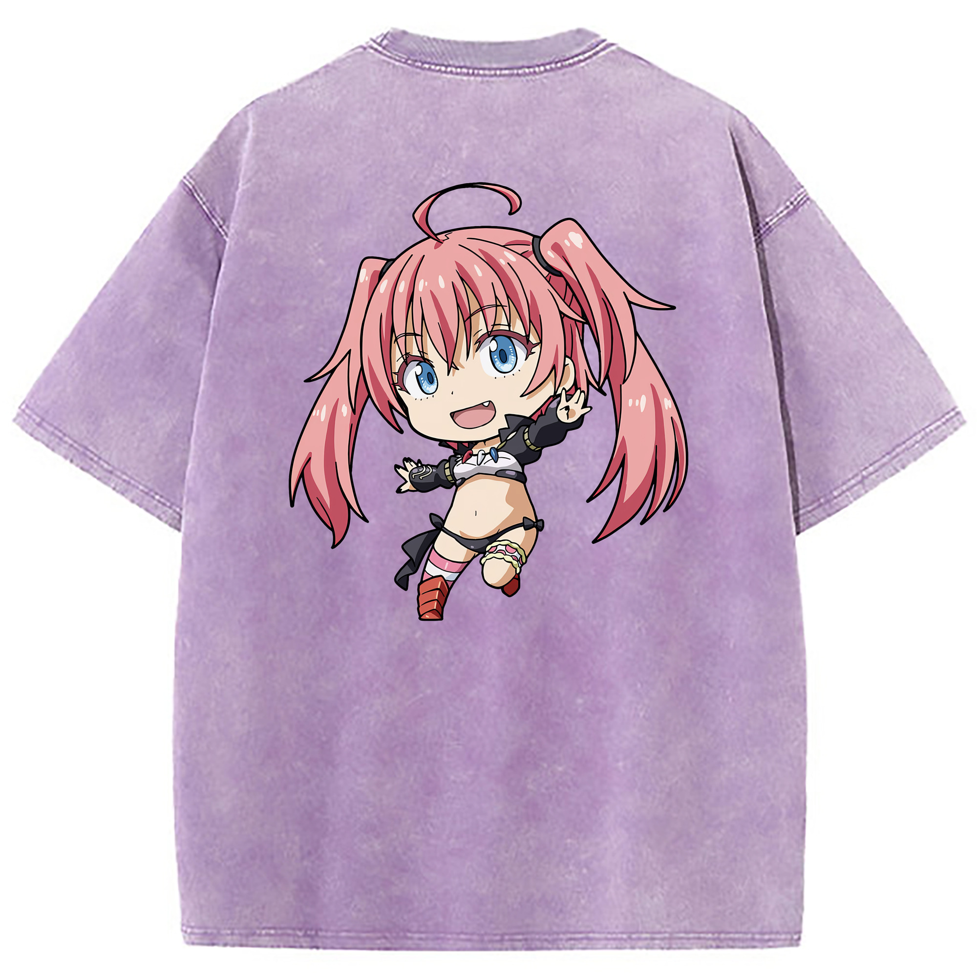 （画像用） 転スラ Regarding Reincarnated to Slime 綿100% ヴィンテージ風 半袖Tシャツ（背面プリント）