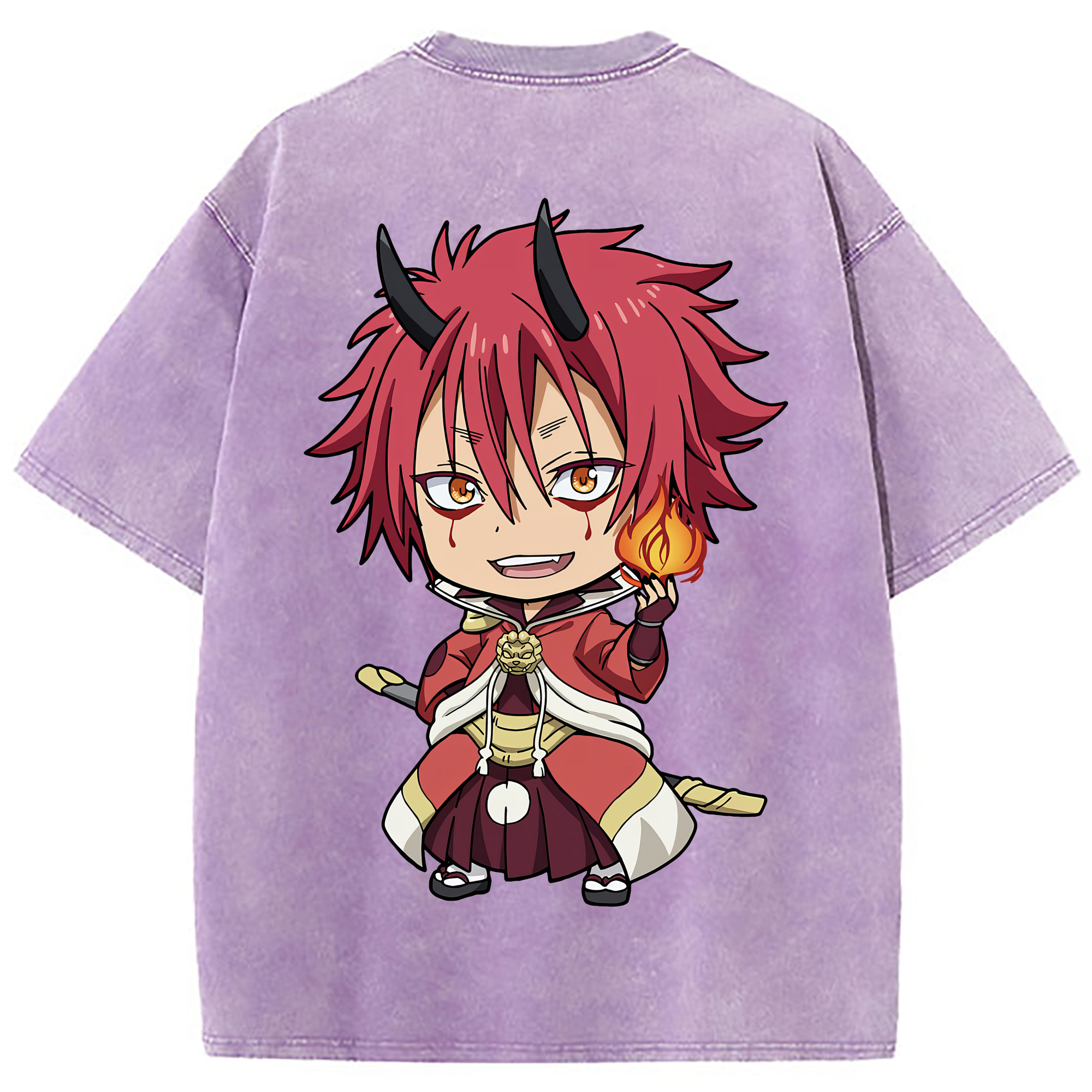 （画像用） 転スラ Regarding Reincarnated to Slime 綿100% ヴィンテージ風 半袖Tシャツ（背面プリント）