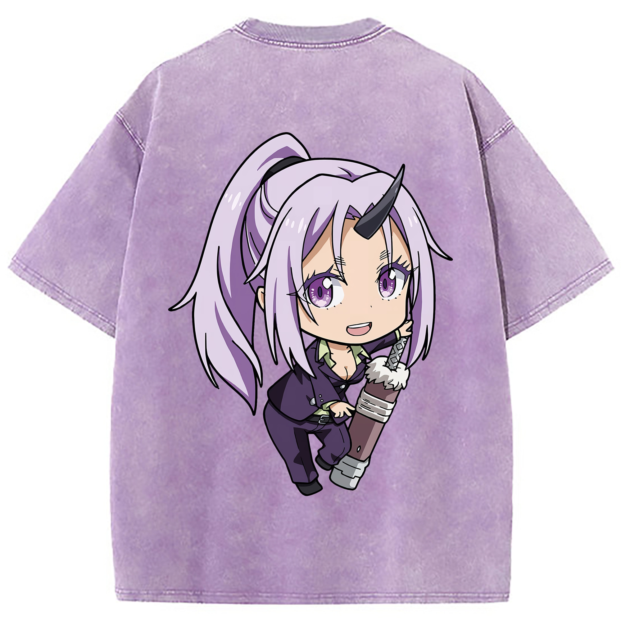 （画像用） 転スラ Regarding Reincarnated to Slime 綿100% ヴィンテージ風 半袖Tシャツ（背面プリント）
