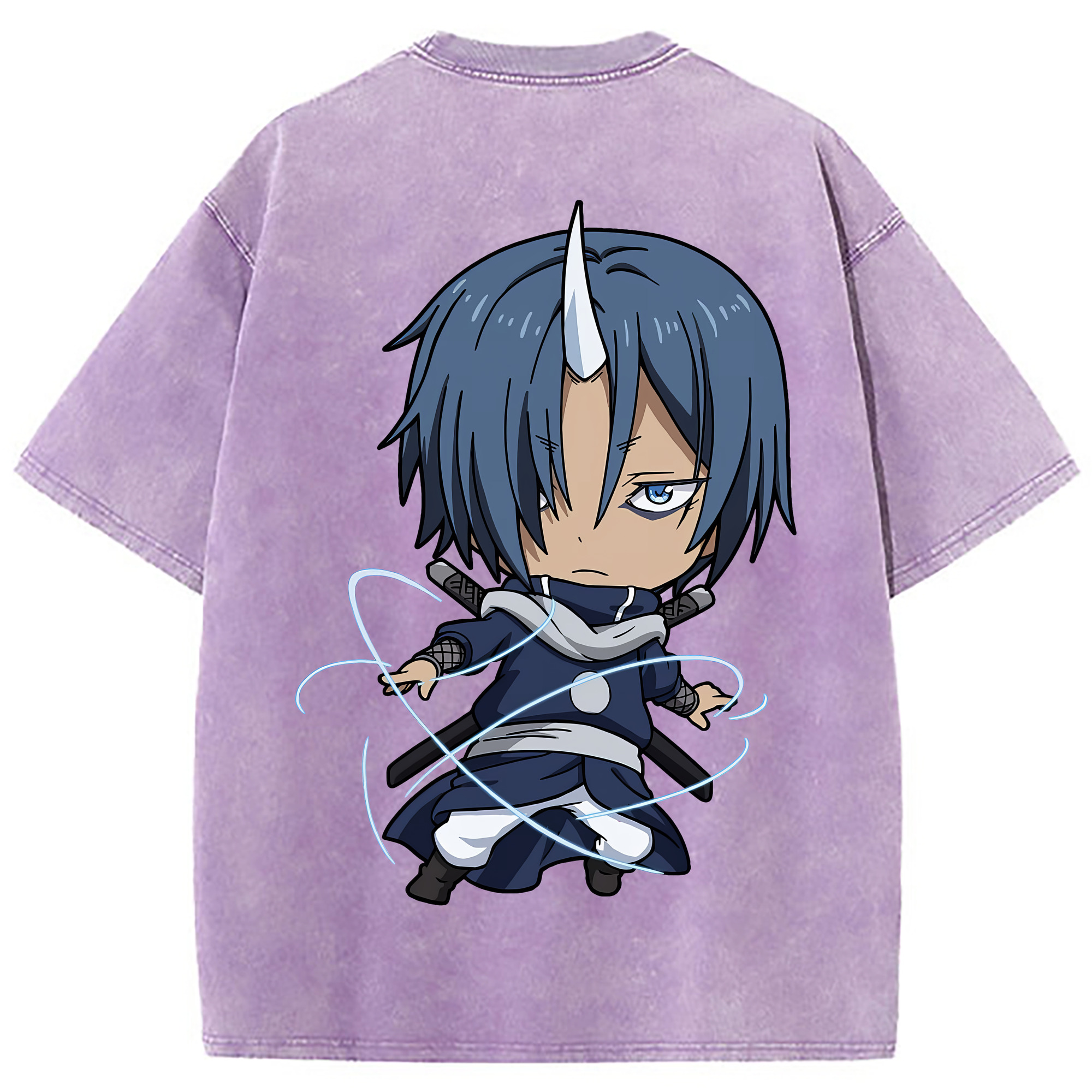 （画像用） 転スラ Regarding Reincarnated to Slime 綿100% ヴィンテージ風 半袖Tシャツ（背面プリント）