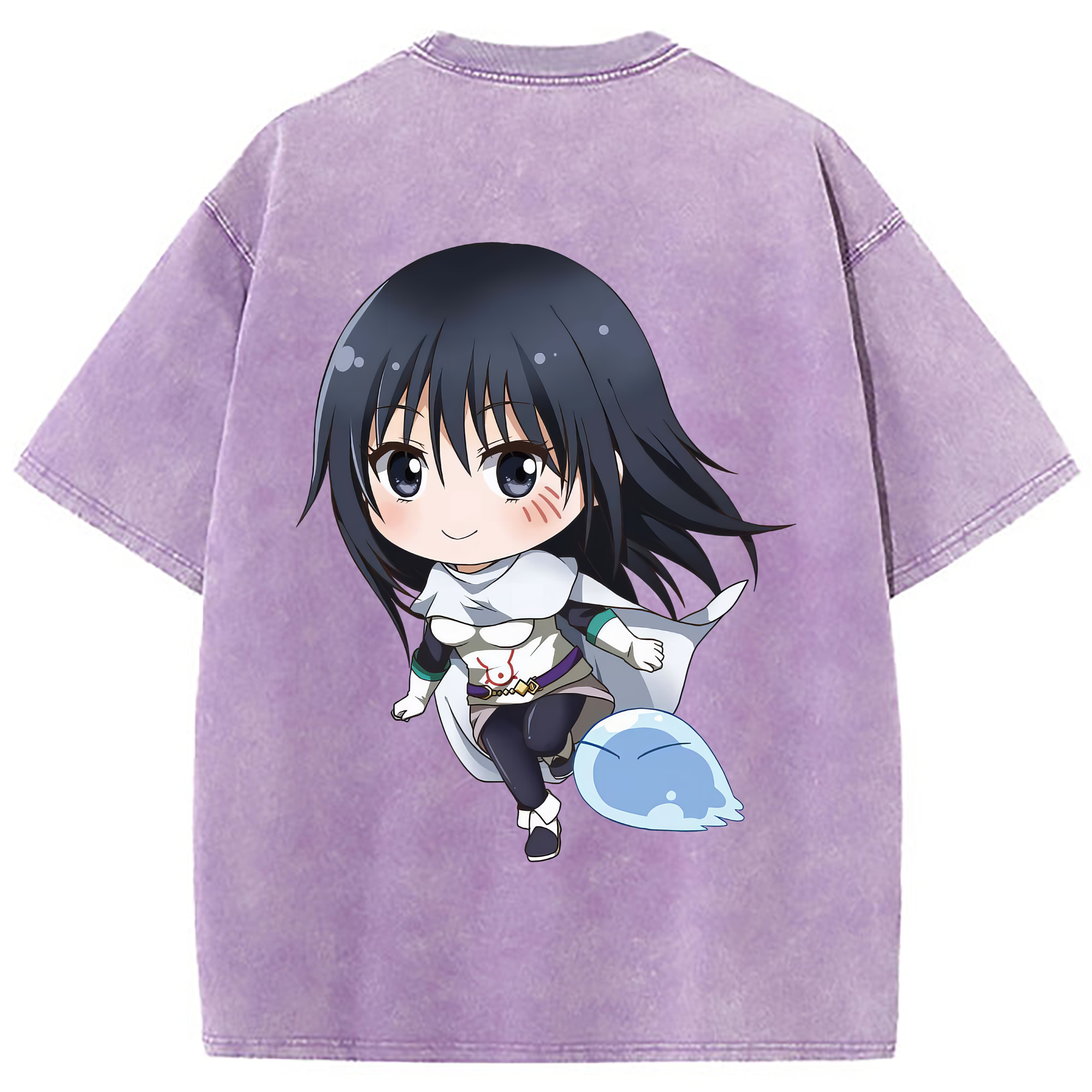 （画像用） 転スラ Regarding Reincarnated to Slime 綿100% ヴィンテージ風 半袖Tシャツ（背面プリント）