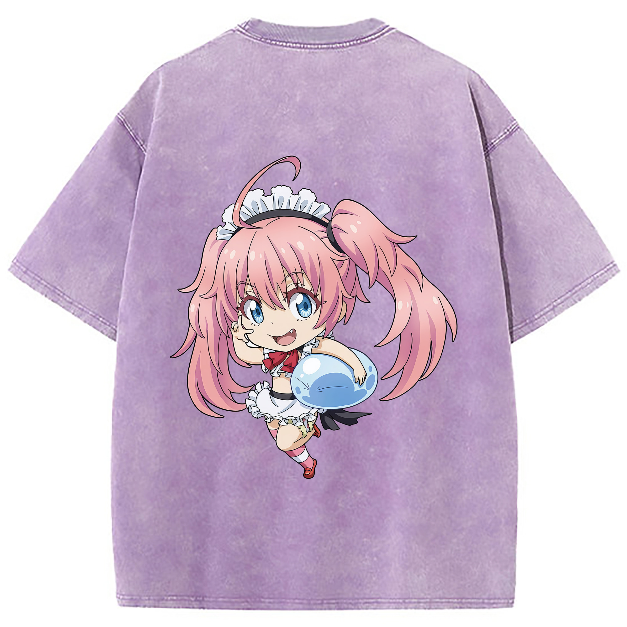 （画像用） 転スラ Regarding Reincarnated to Slime 綿100% ヴィンテージ風 半袖Tシャツ（背面プリント）