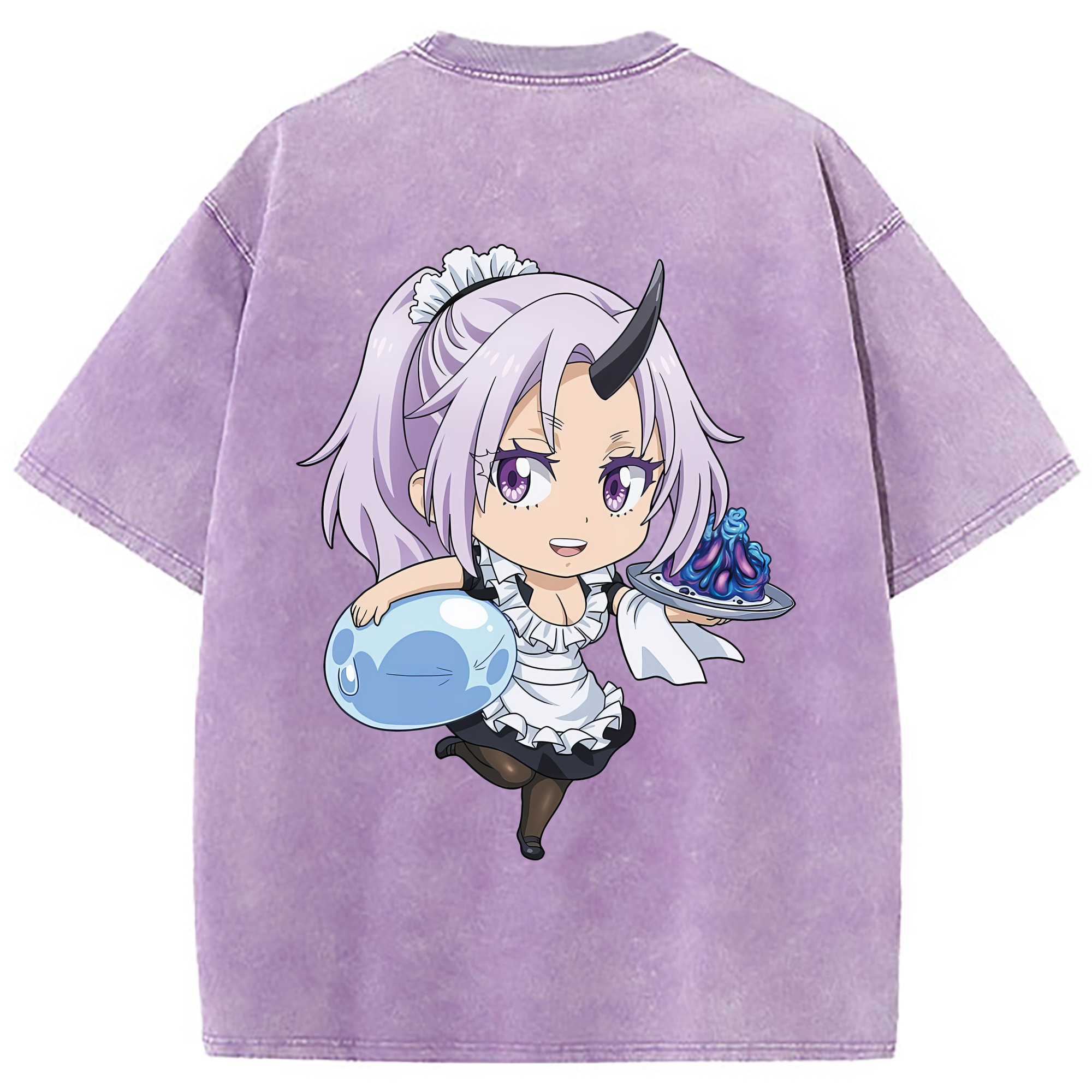 （画像用） 転スラ Regarding Reincarnated to Slime 綿100% ヴィンテージ風 半袖Tシャツ（背面プリント）